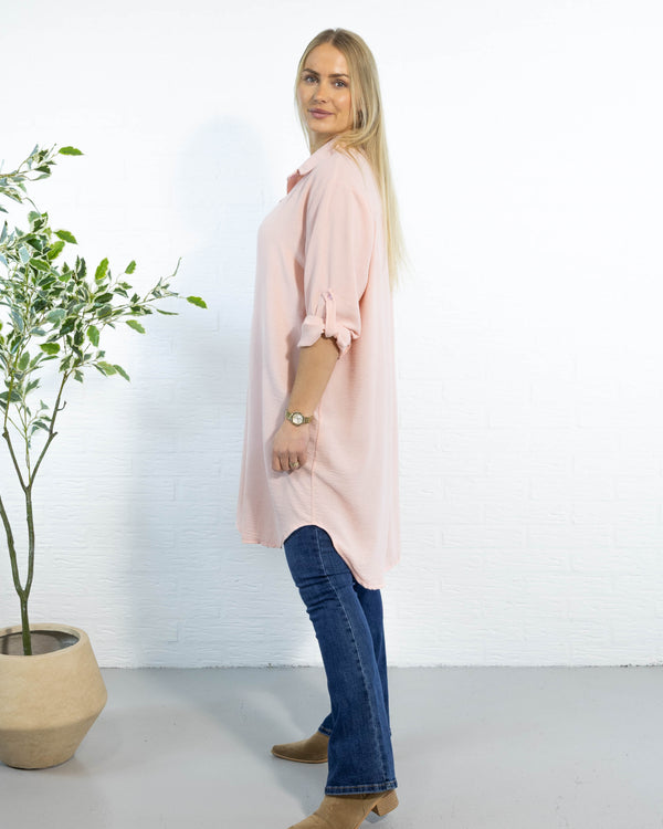 Betty bubblechiffon skjorte, Lyserød