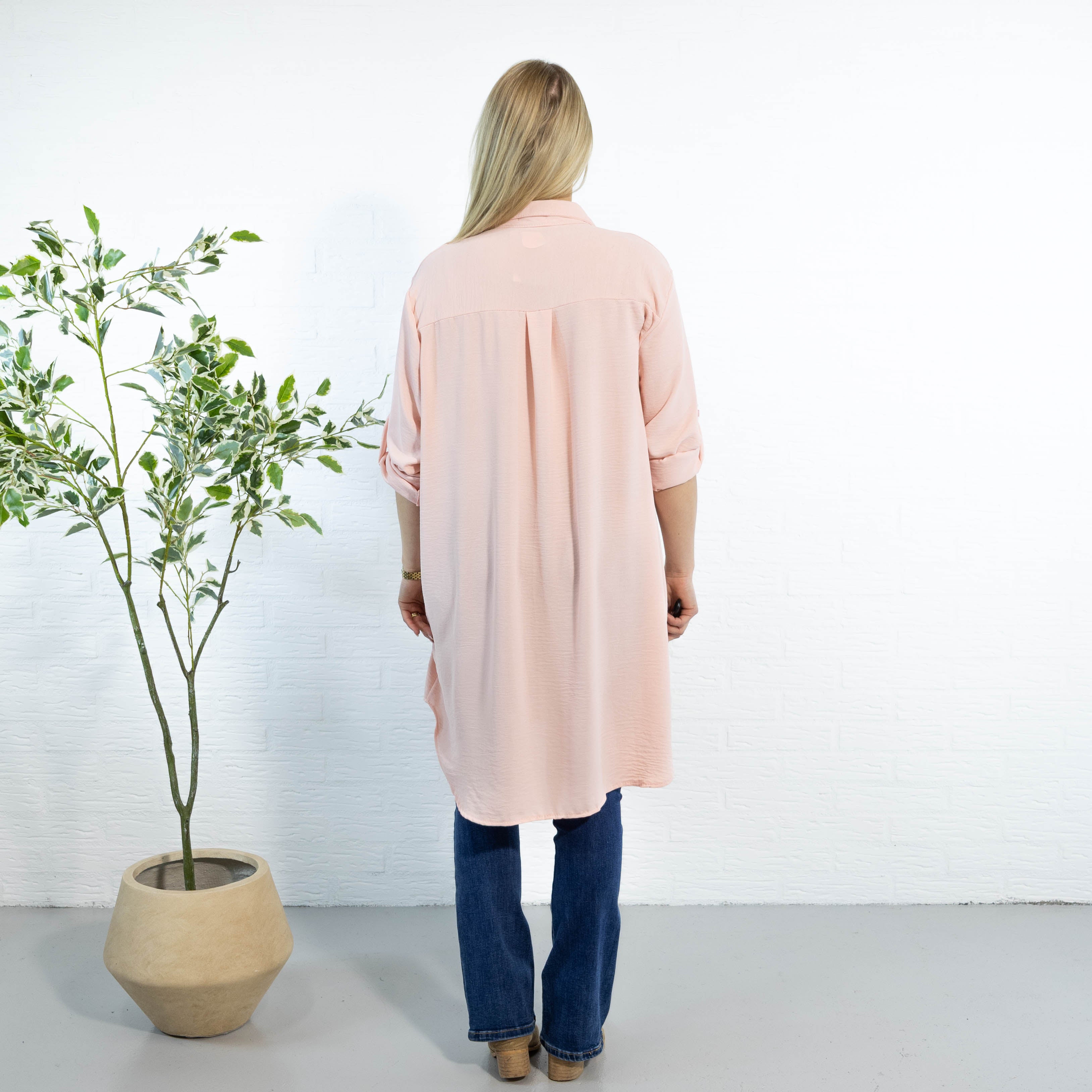 Betty bubblechiffon skjorte, Lyserød