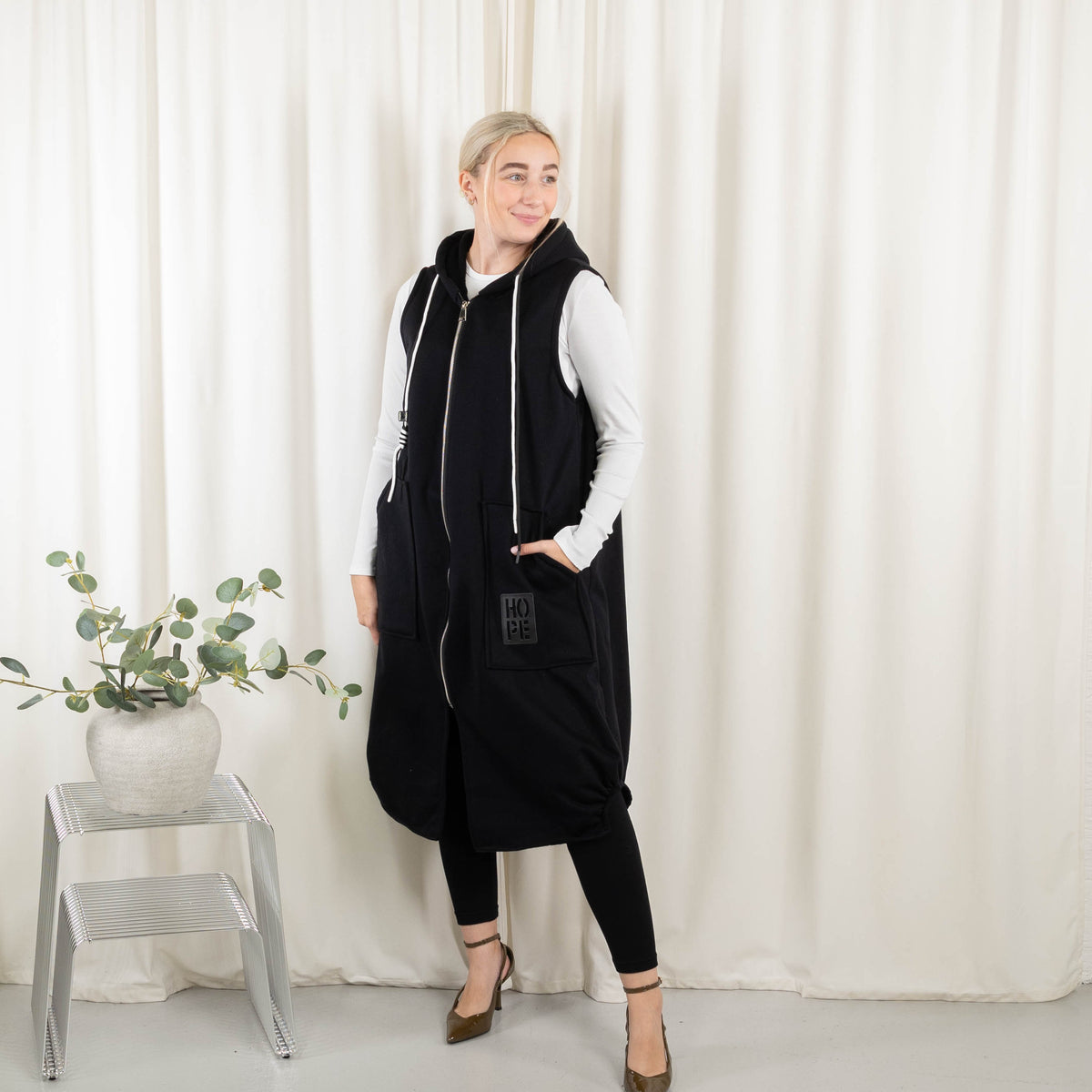 Channy sweat/vest, Sort