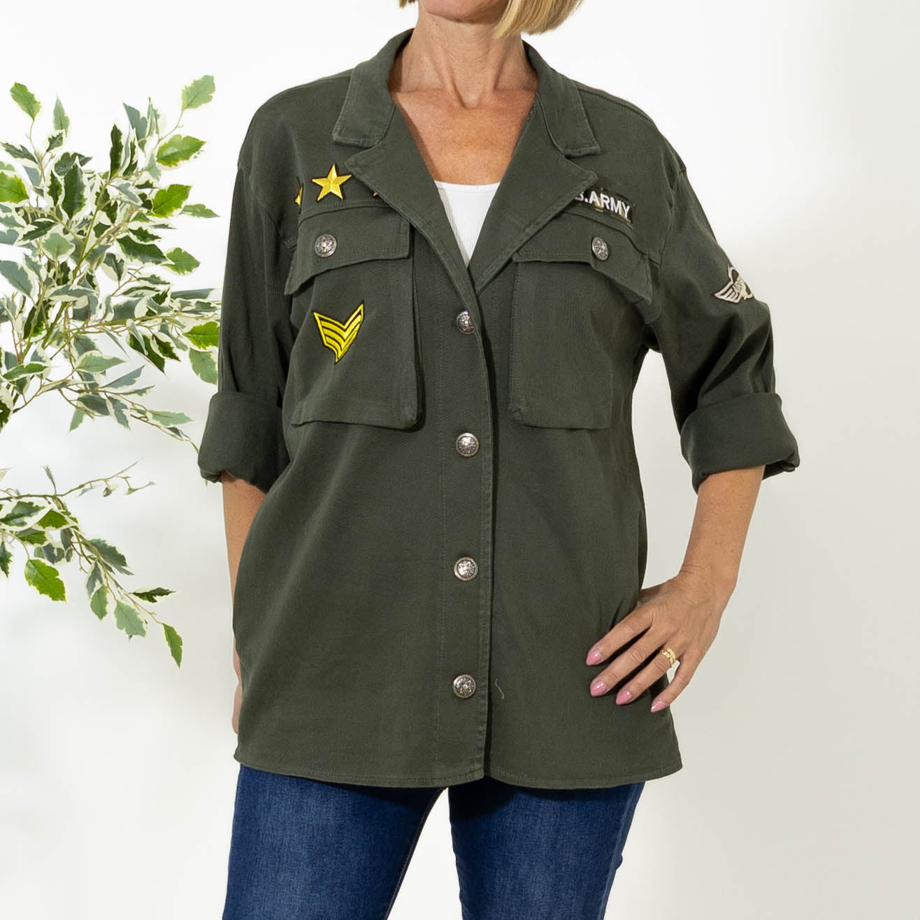 Matilde bomulds jakke, Khaki