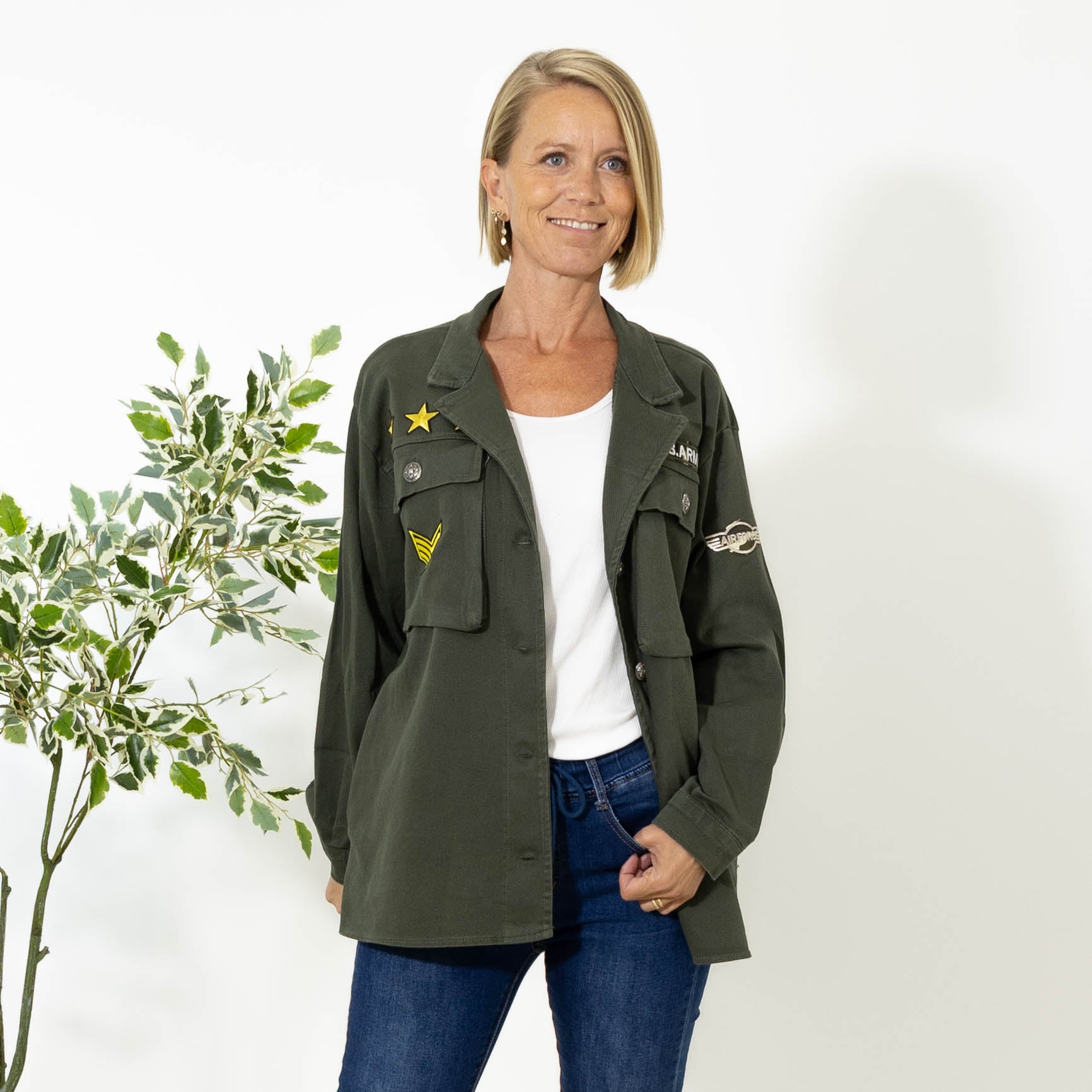 Matilde bomulds jakke, Khaki