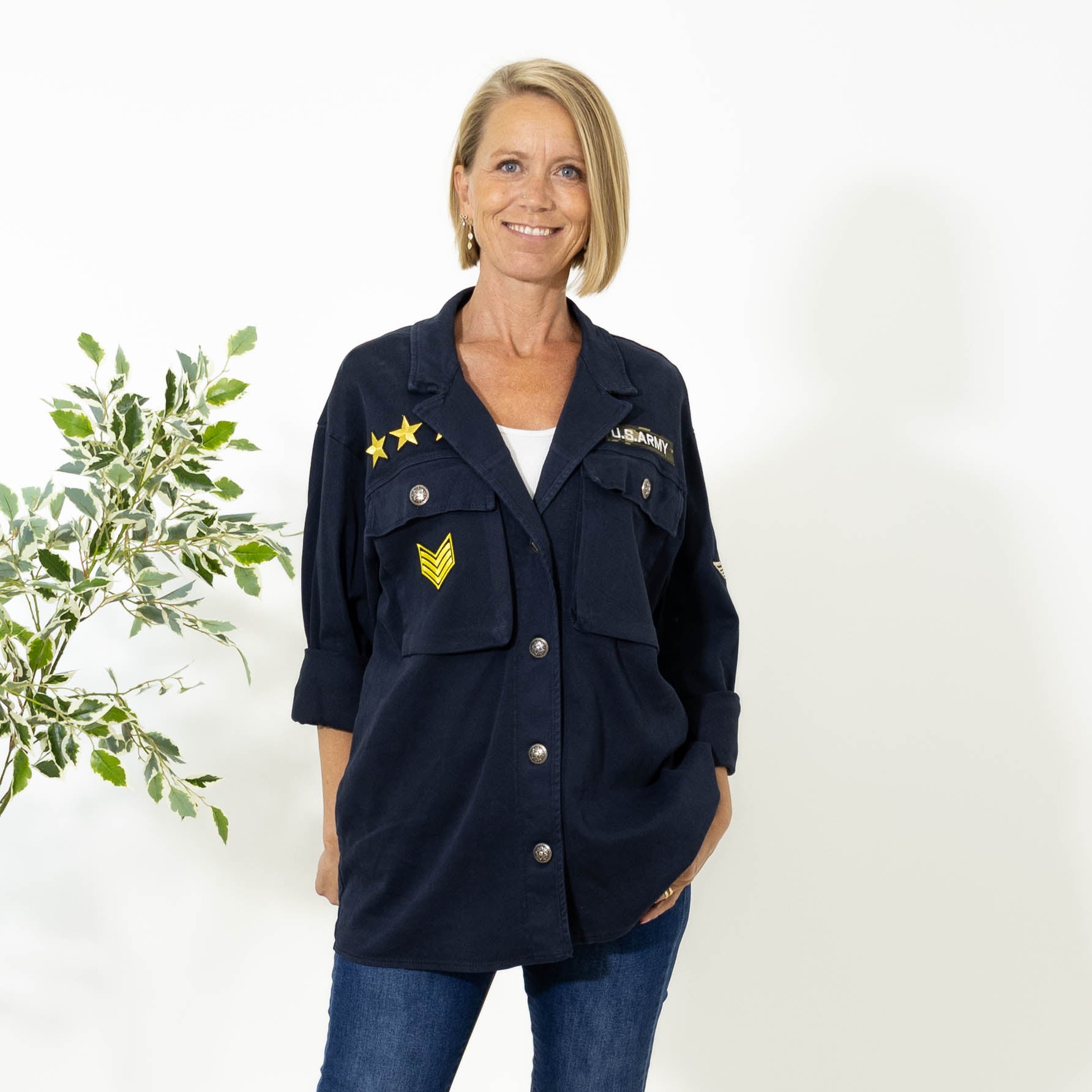Matilde bomulds jakke, Navy