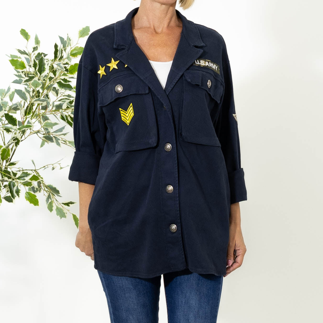 Matilde bomulds jakke, Navy