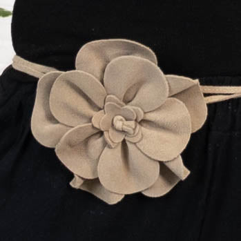 Bælte m. blomst, Beige