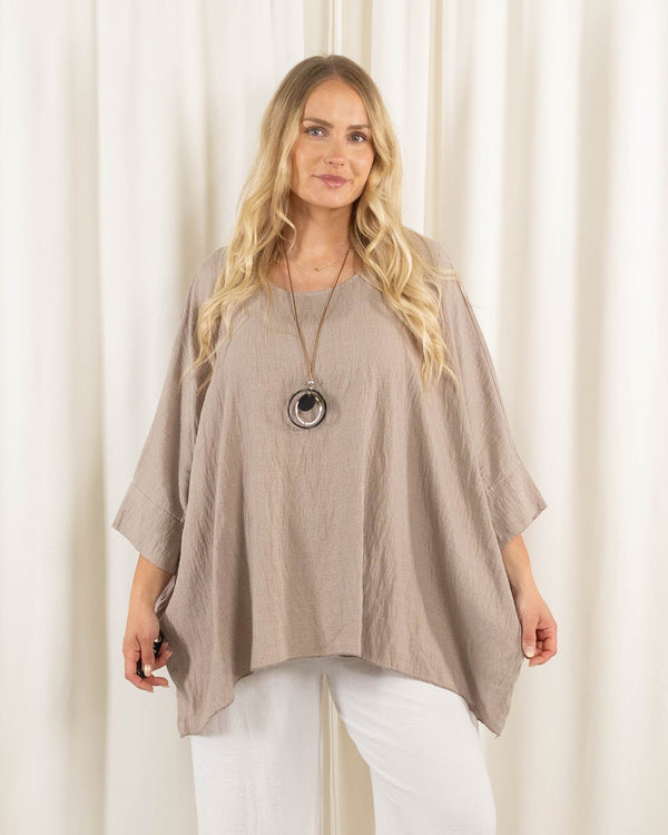 Whimsy Poncho, Taupe