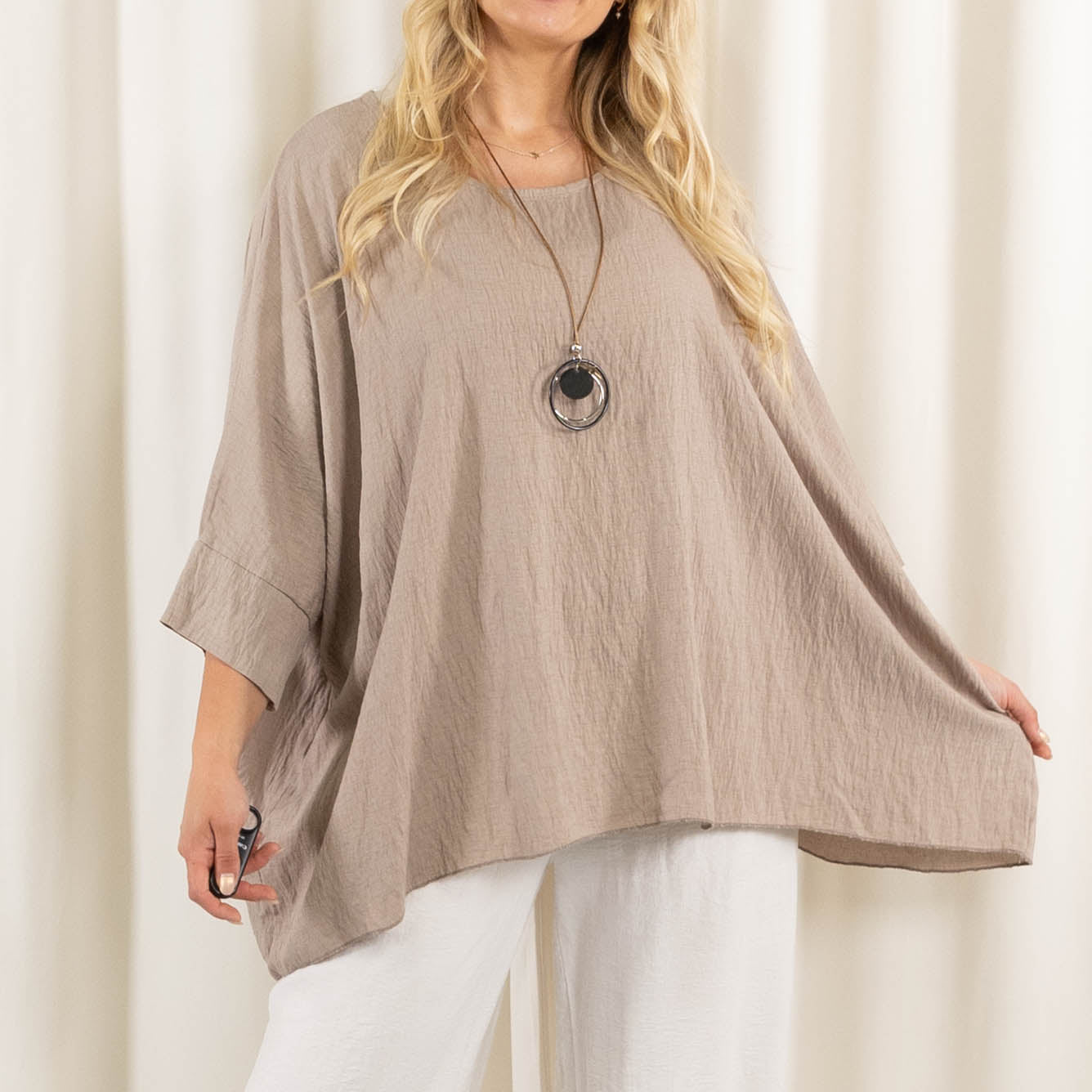 Whimsy Poncho, Taupe