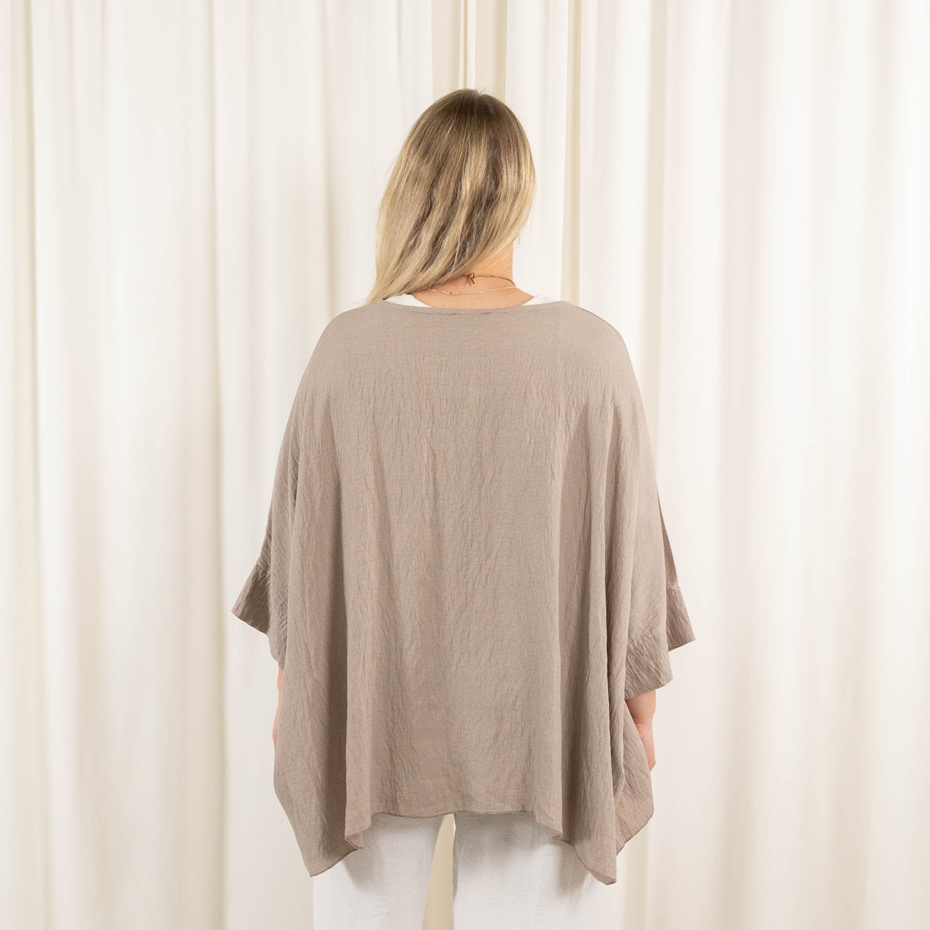 Whimsy Poncho, Taupe