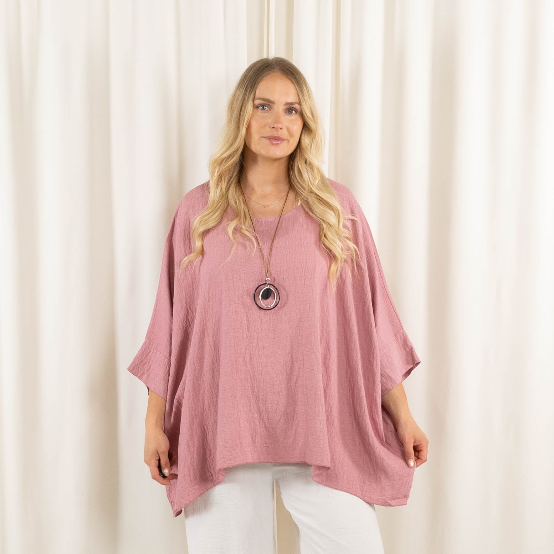 Whimsy Poncho, Old rose