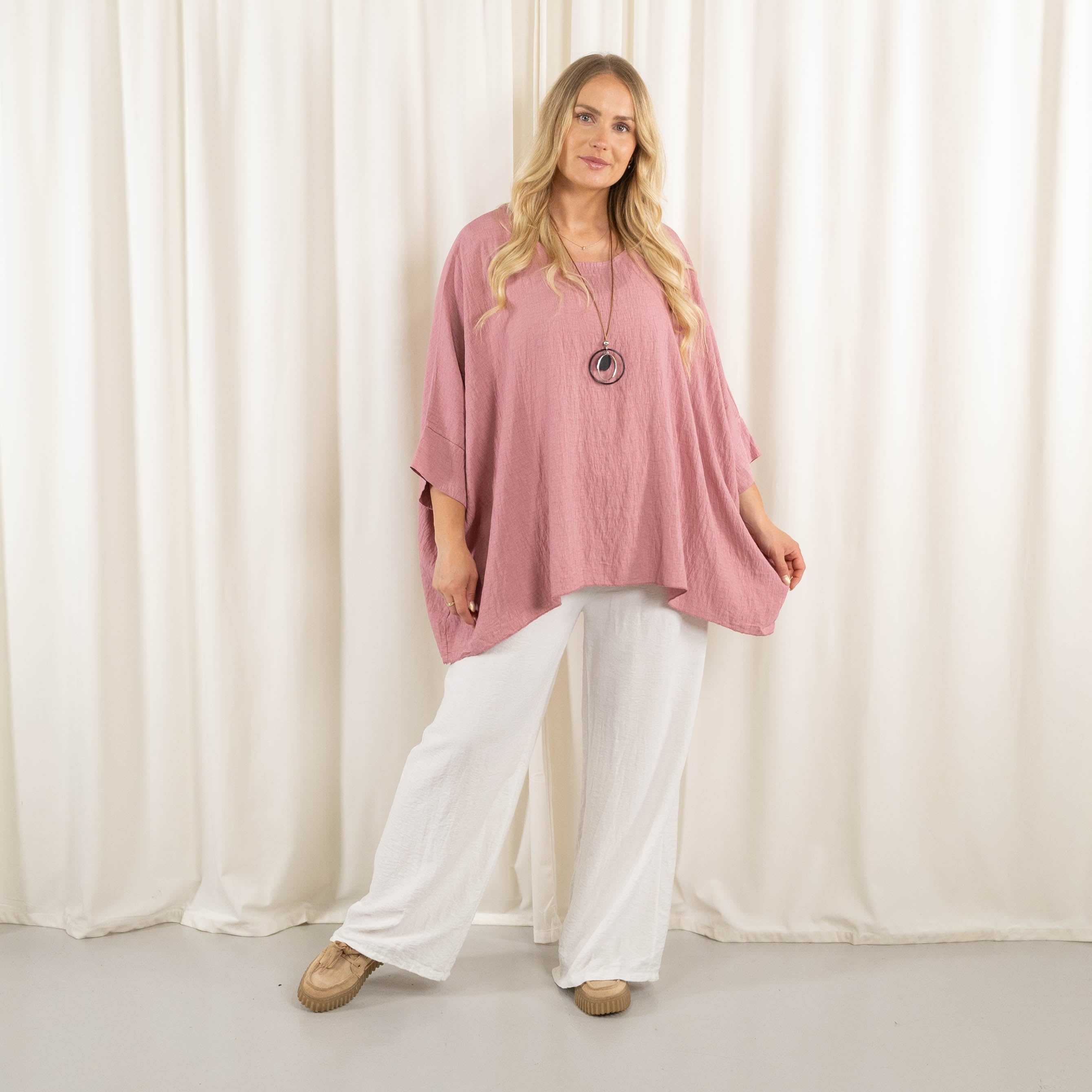 Whimsy Poncho, Old rose