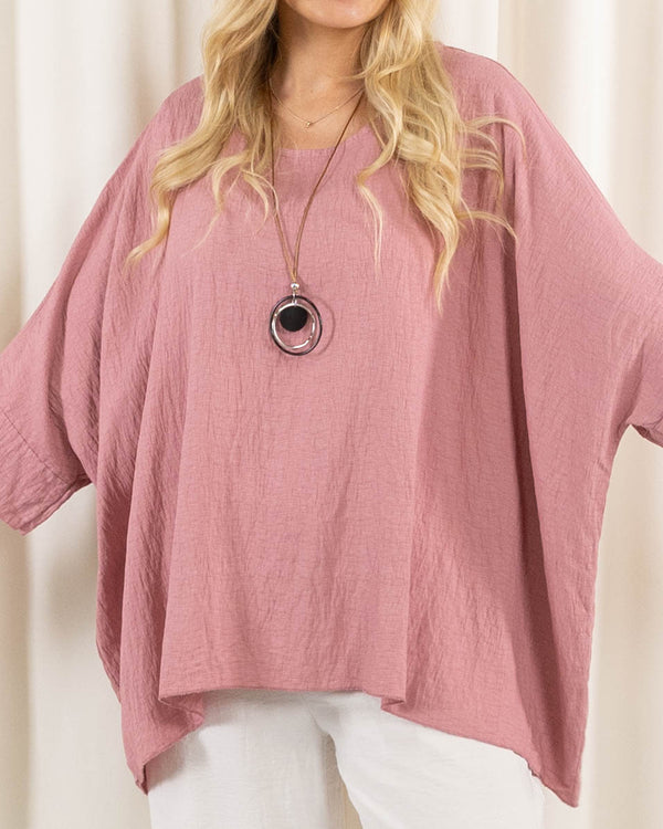 Whimsy Poncho, Old rose