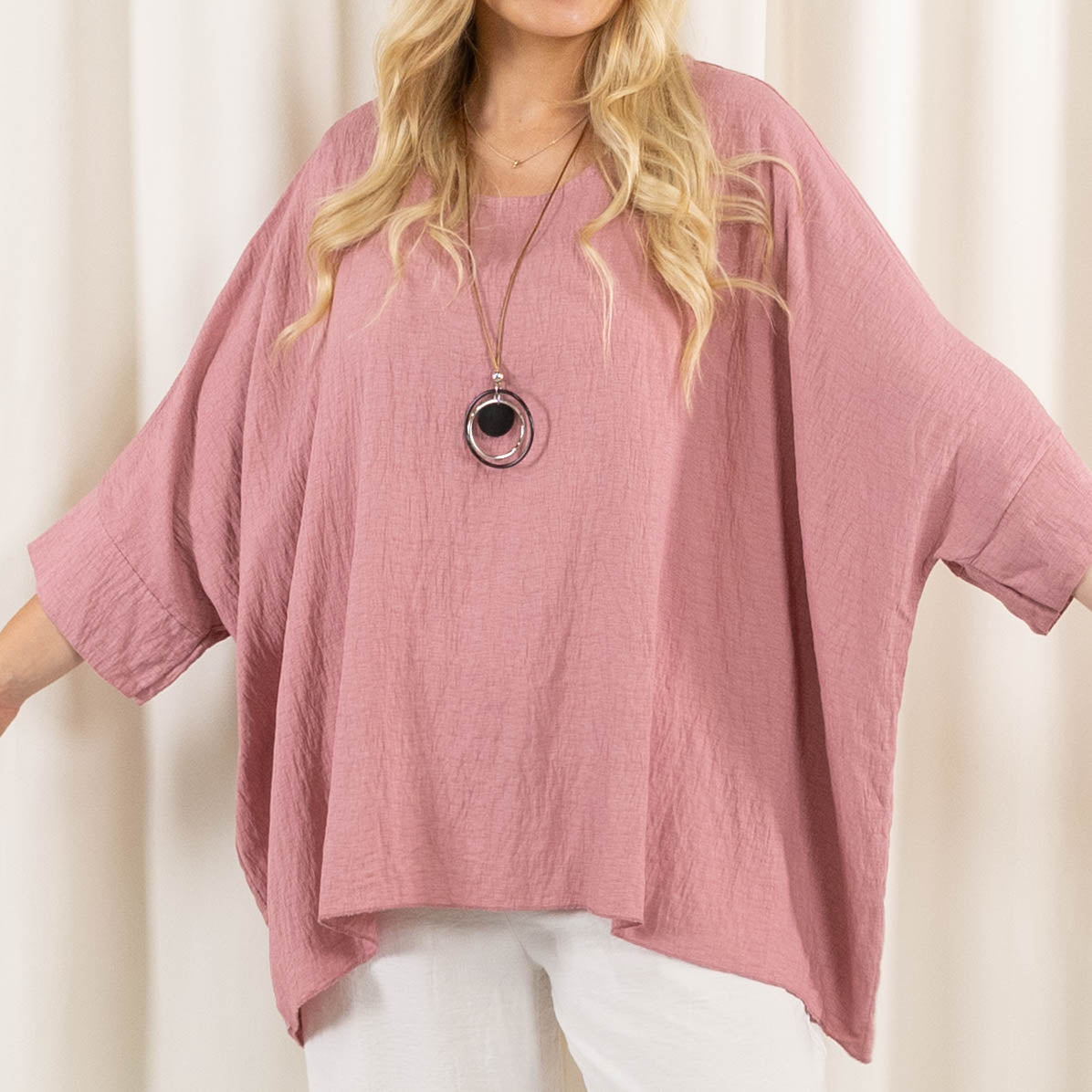 Whimsy Poncho, Old rose