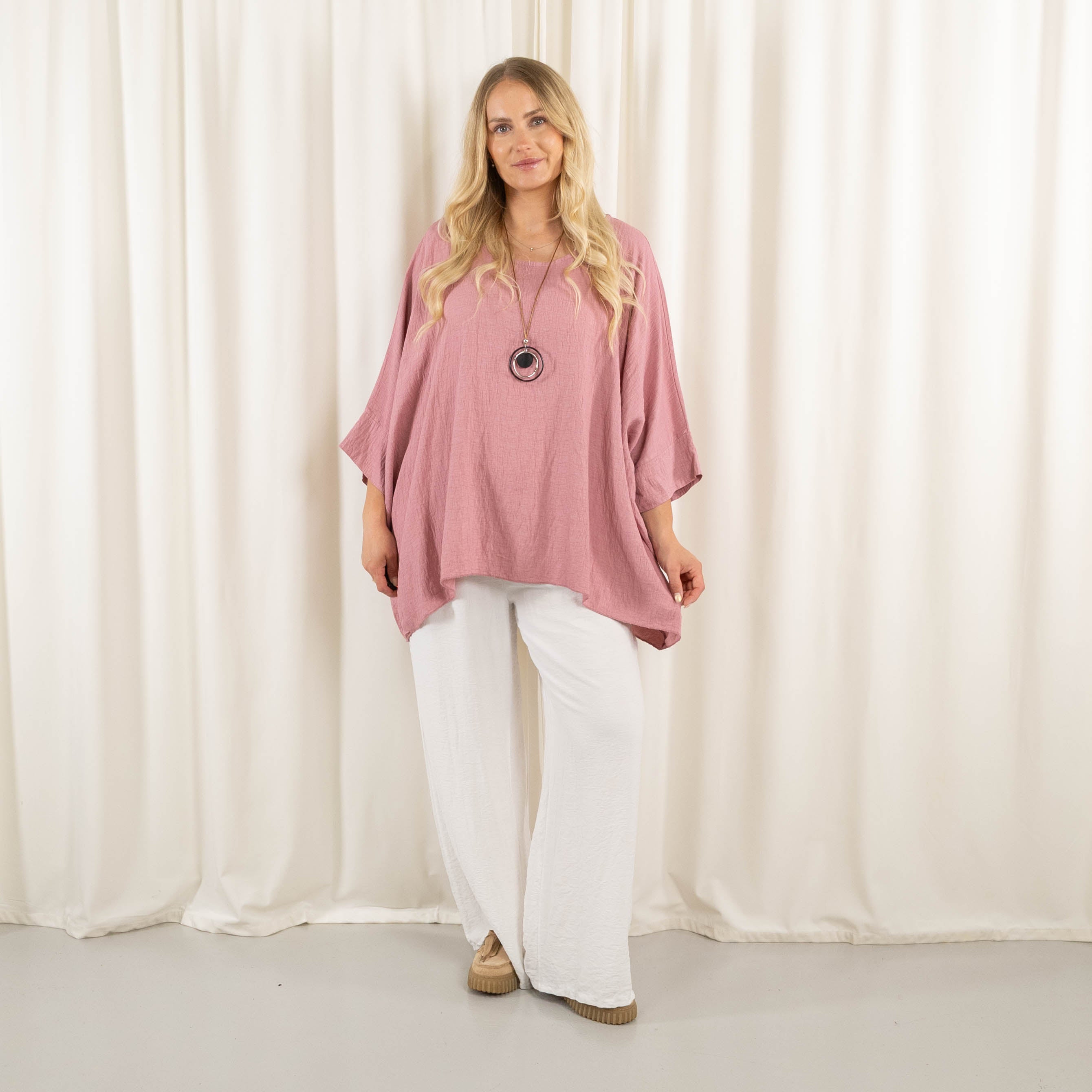 Whimsy Poncho, Old rose