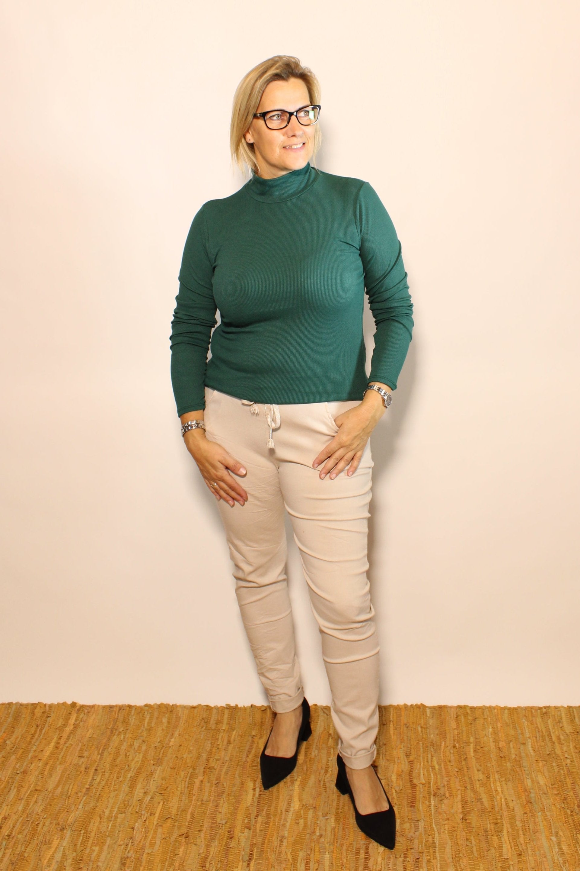 Mel turtleneck long sleeve, Emerald grøn