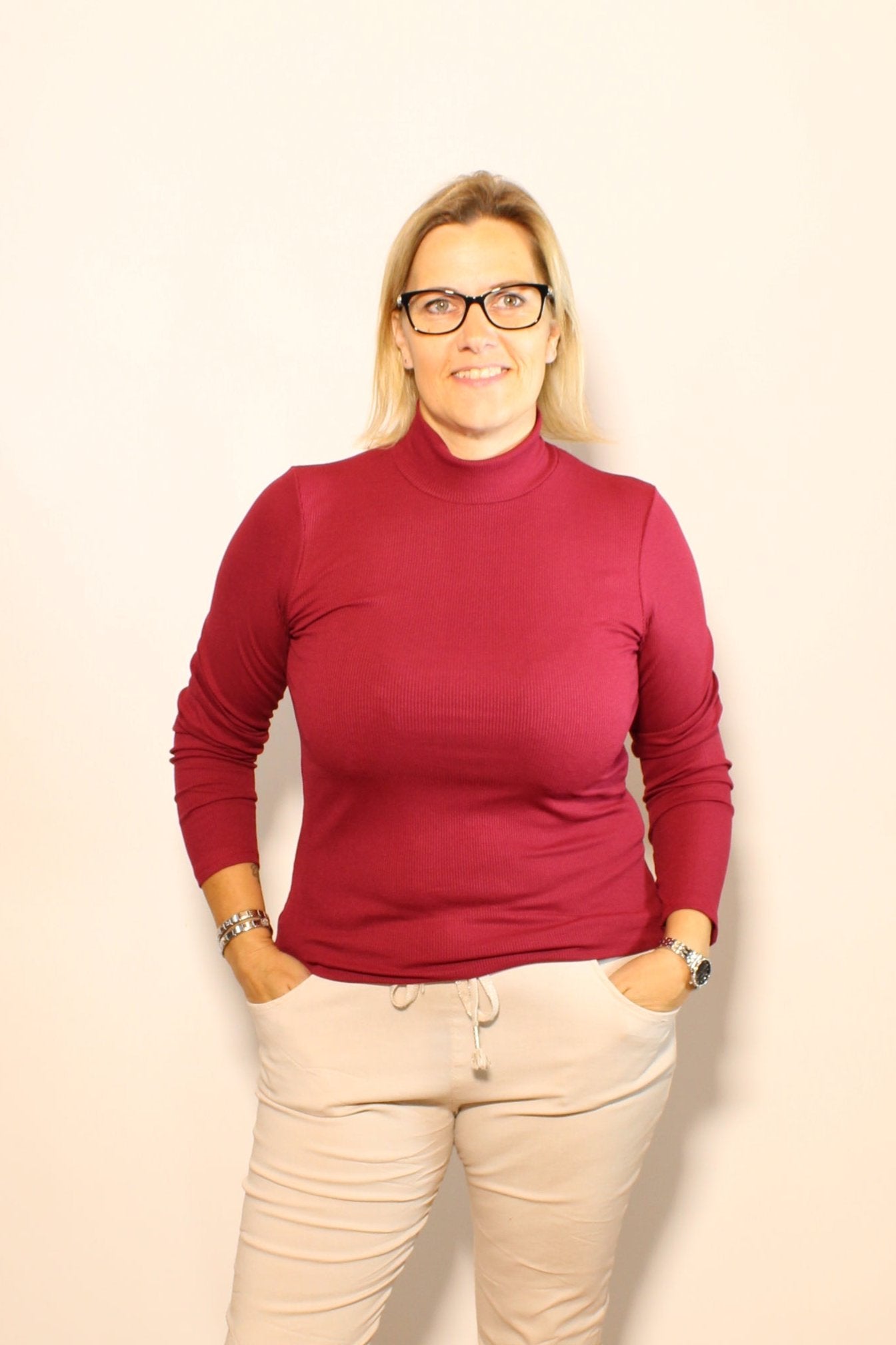 Mel turtleneck long sleeve, Bordeaux