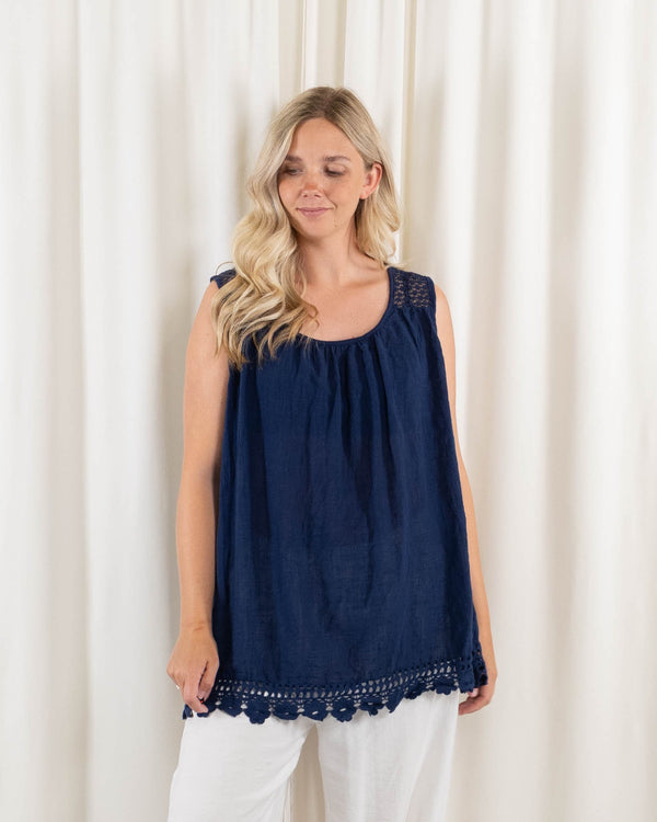 Opal top, Navy
