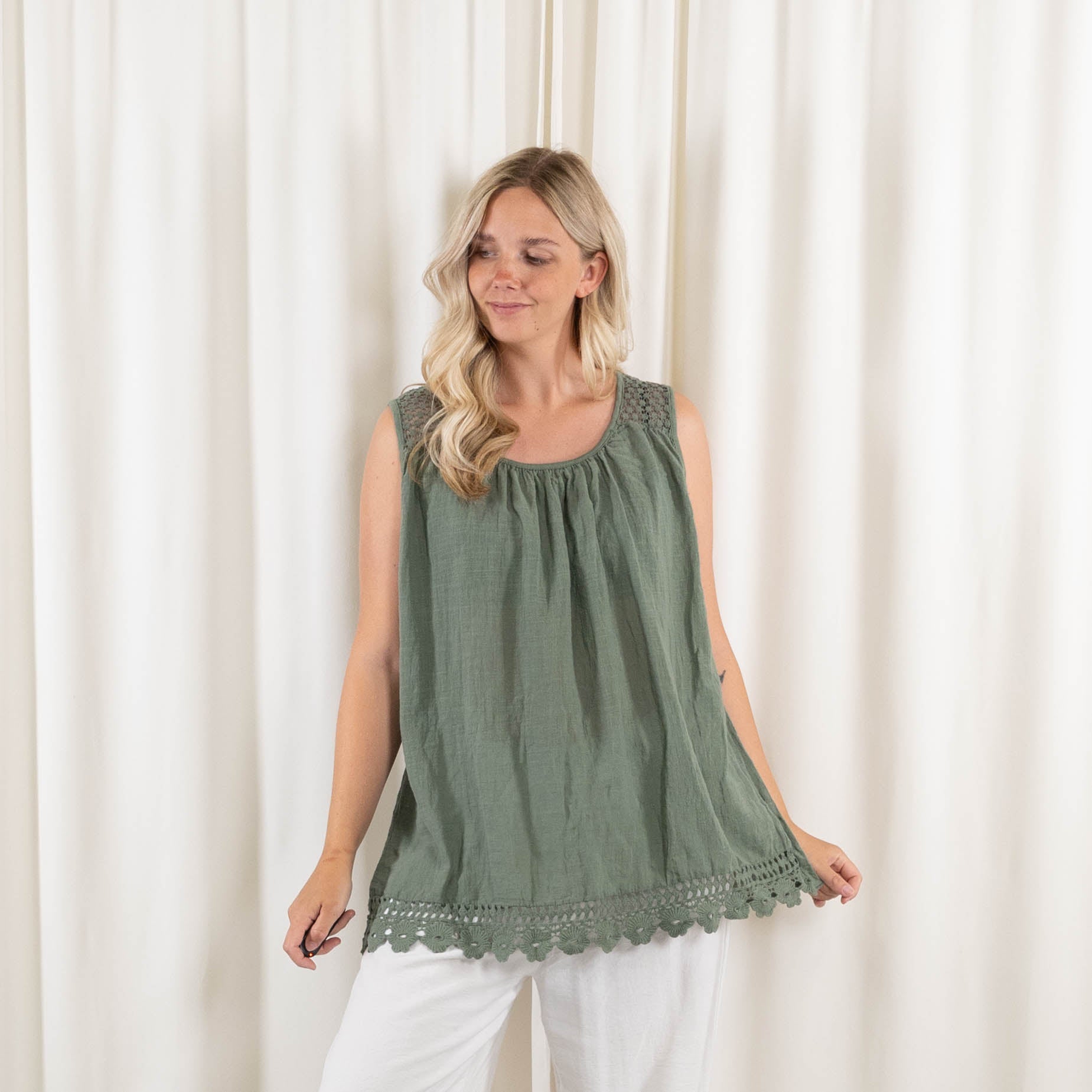 Opal top, Khaki