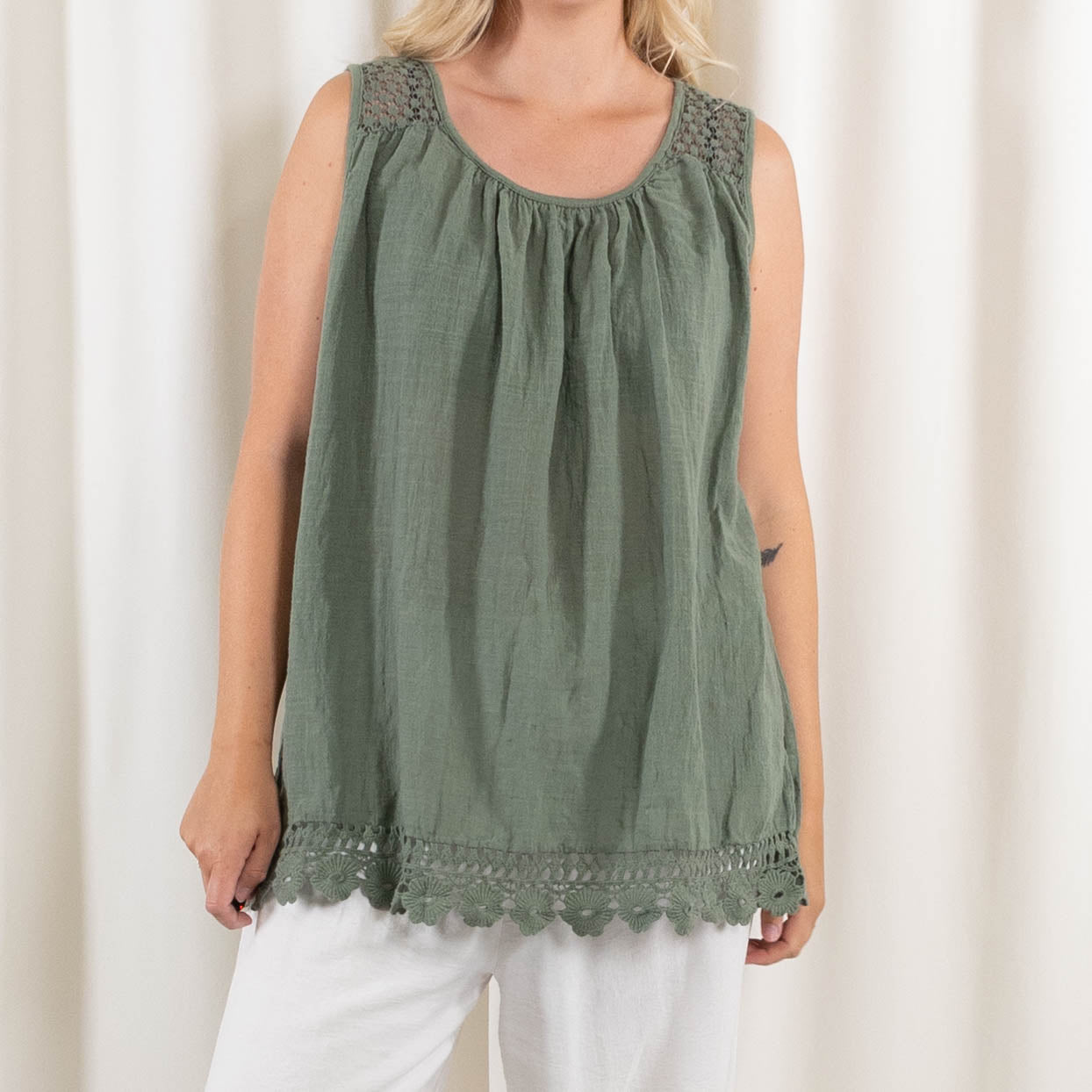 Opal top, Khaki