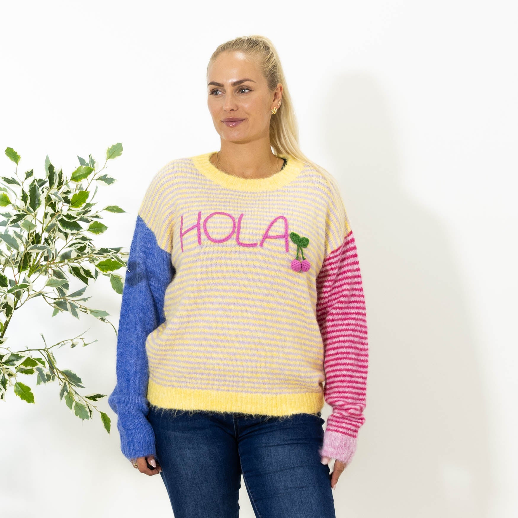Lilly stribet strik, Gul