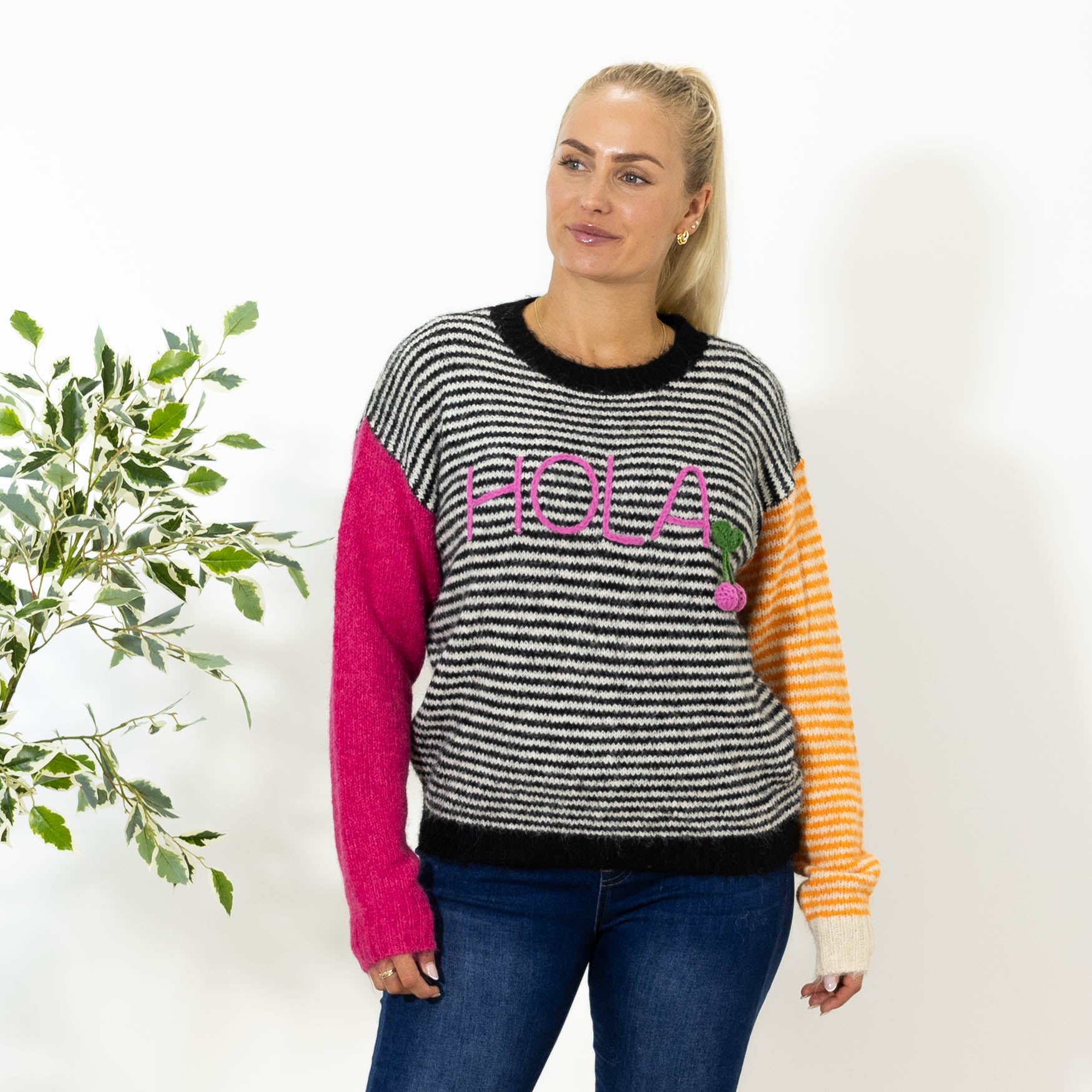 Lilly stribet strik, Sort
