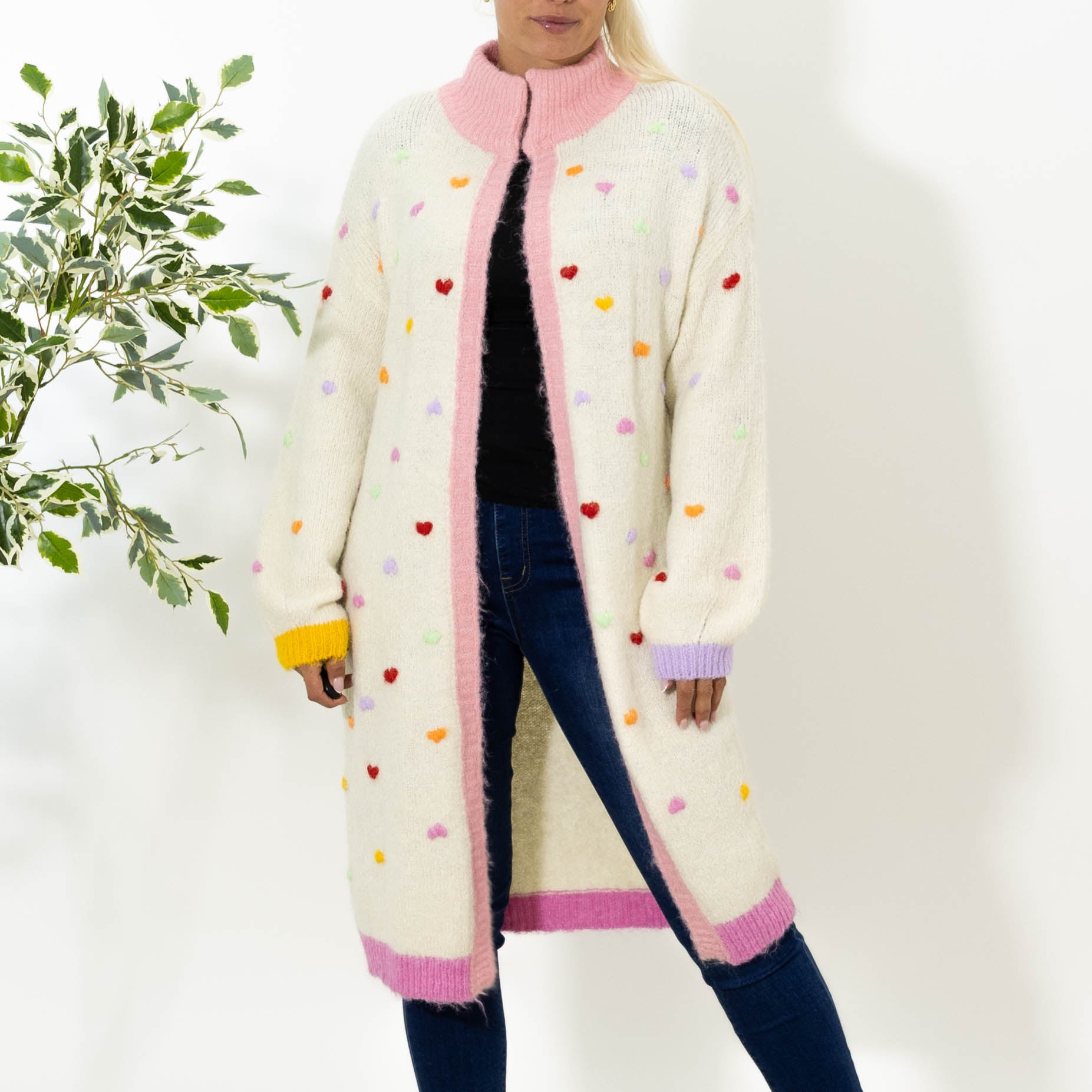 Ally strik cardigan, Råhvid