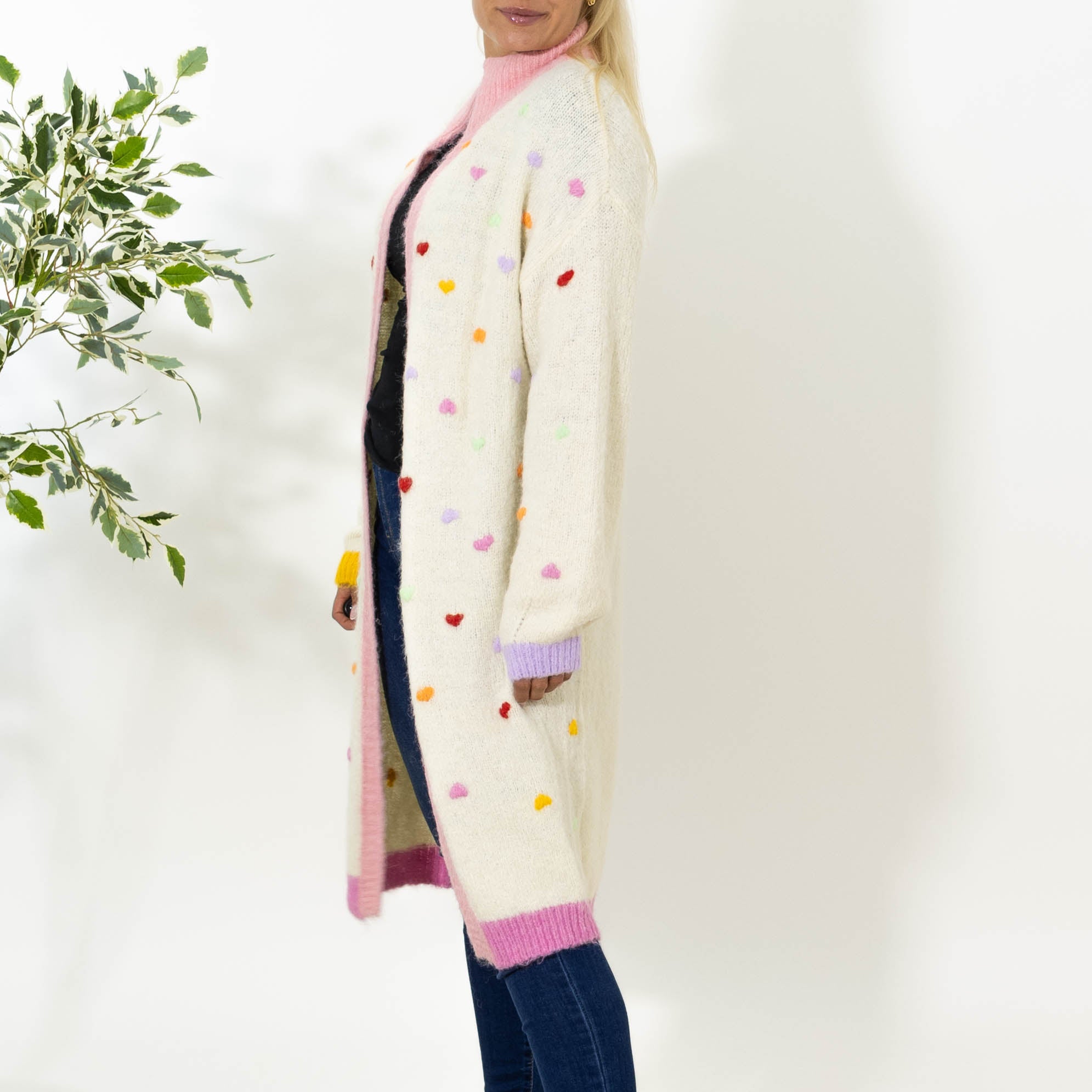 Ally strik cardigan, Råhvid
