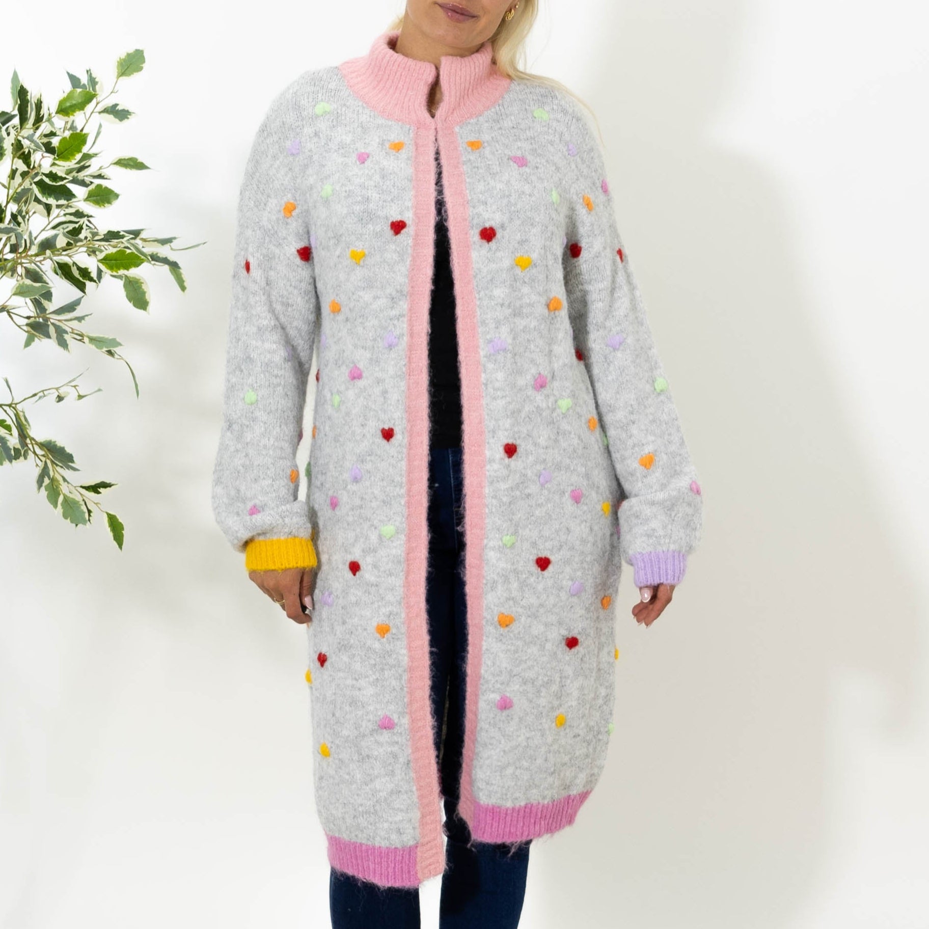 Ally strik cardigan, Grå