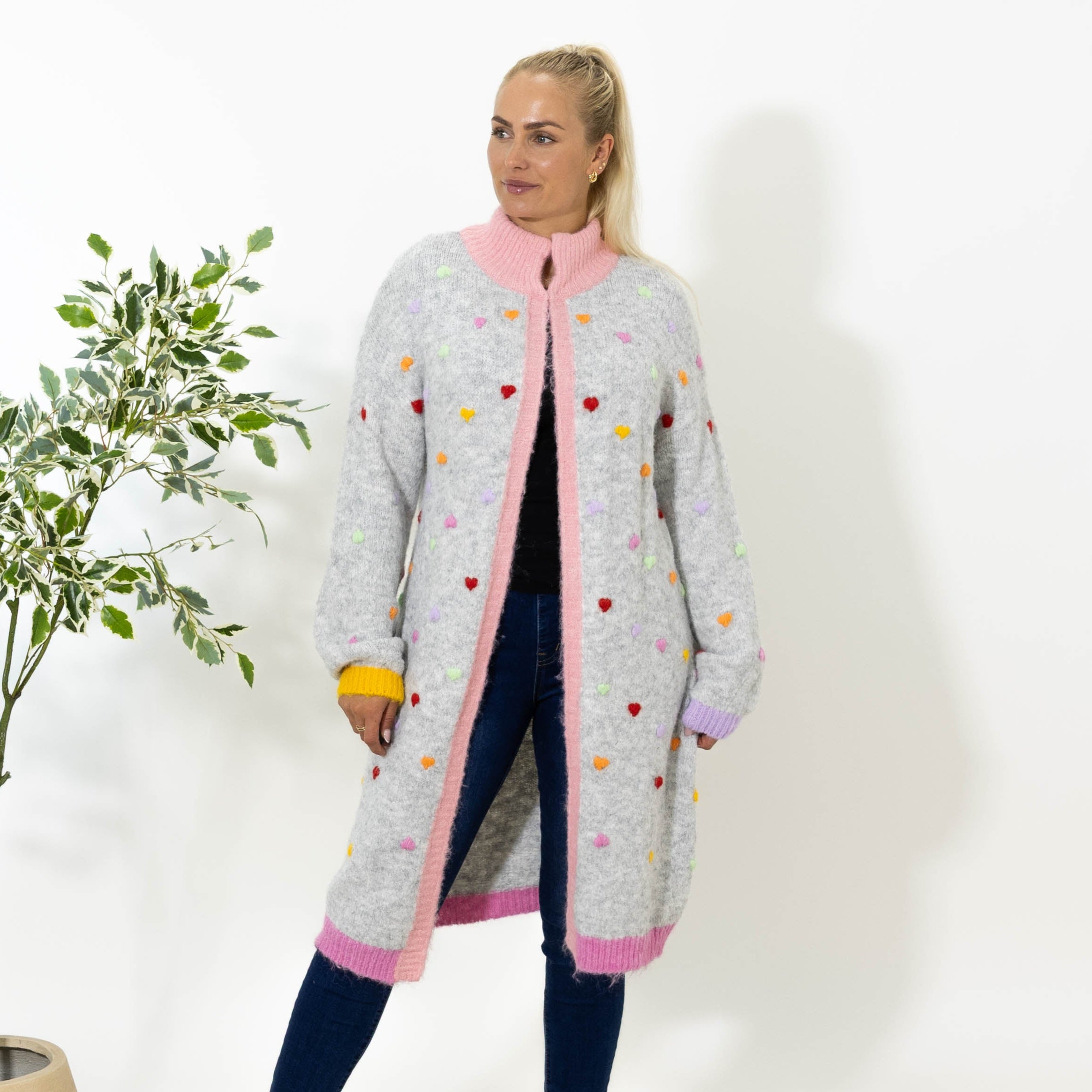 Ally strik cardigan, Grå