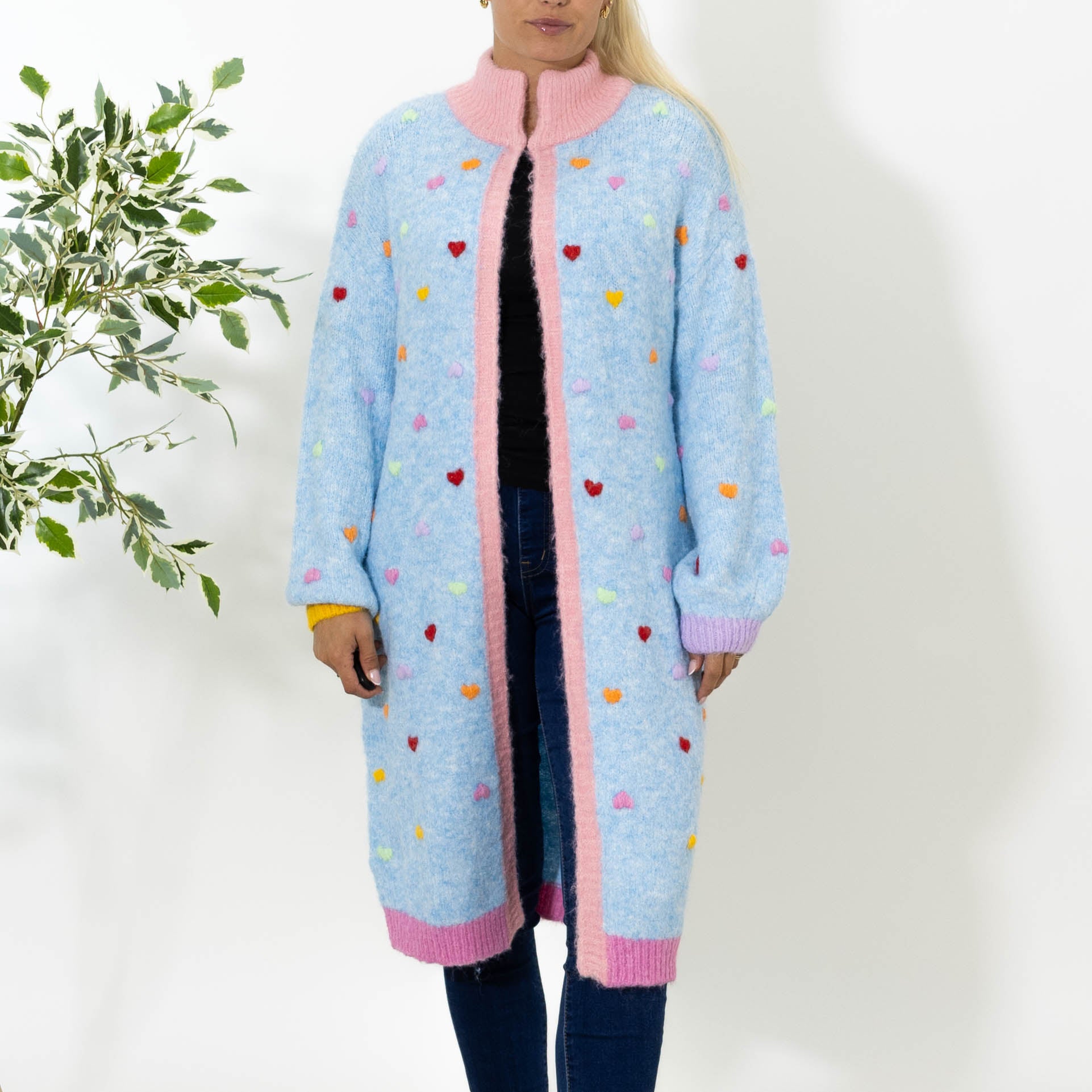 Ally strik cardigan, Lyseblå