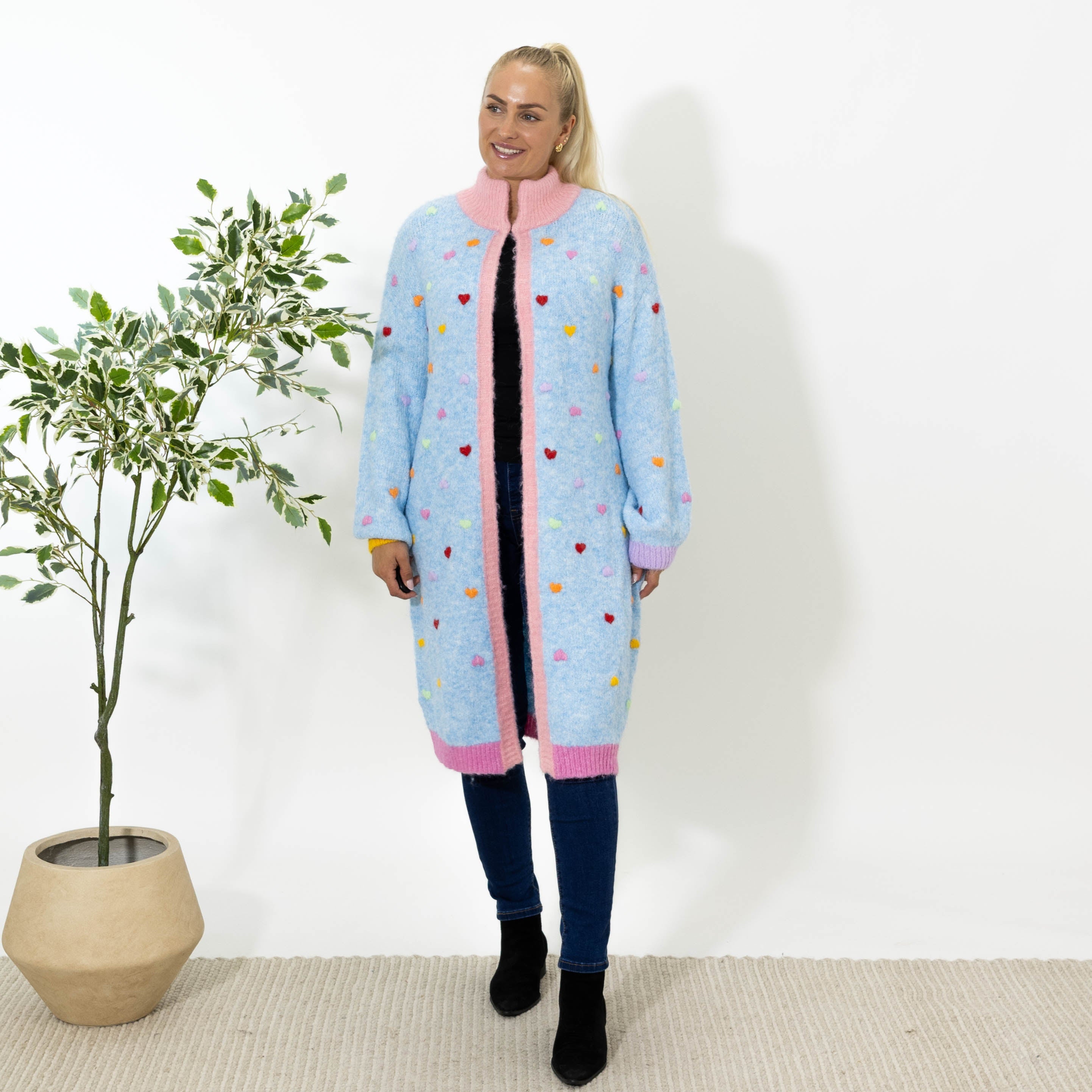 Ally strik cardigan, Lyseblå