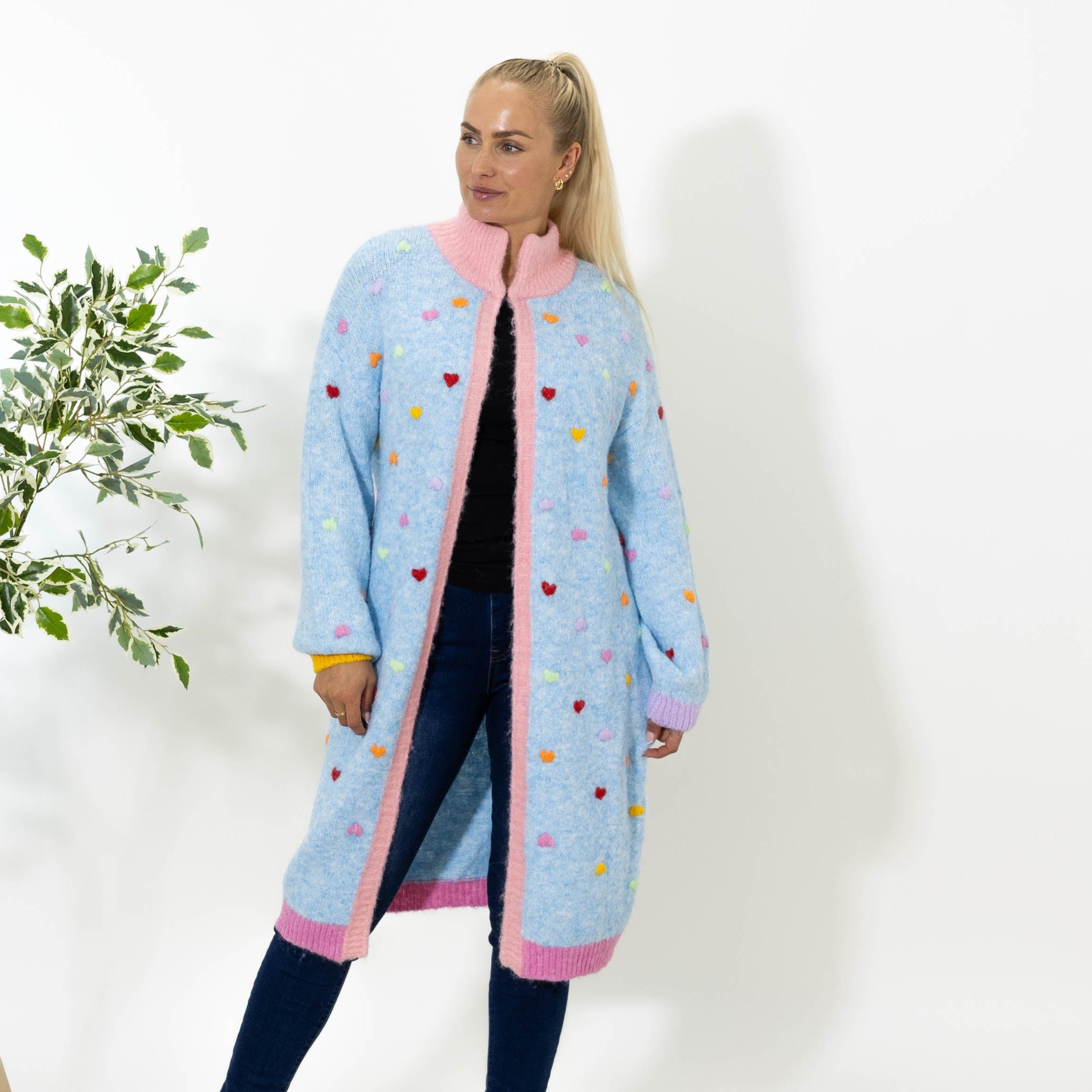 Ally strik cardigan, Lyseblå