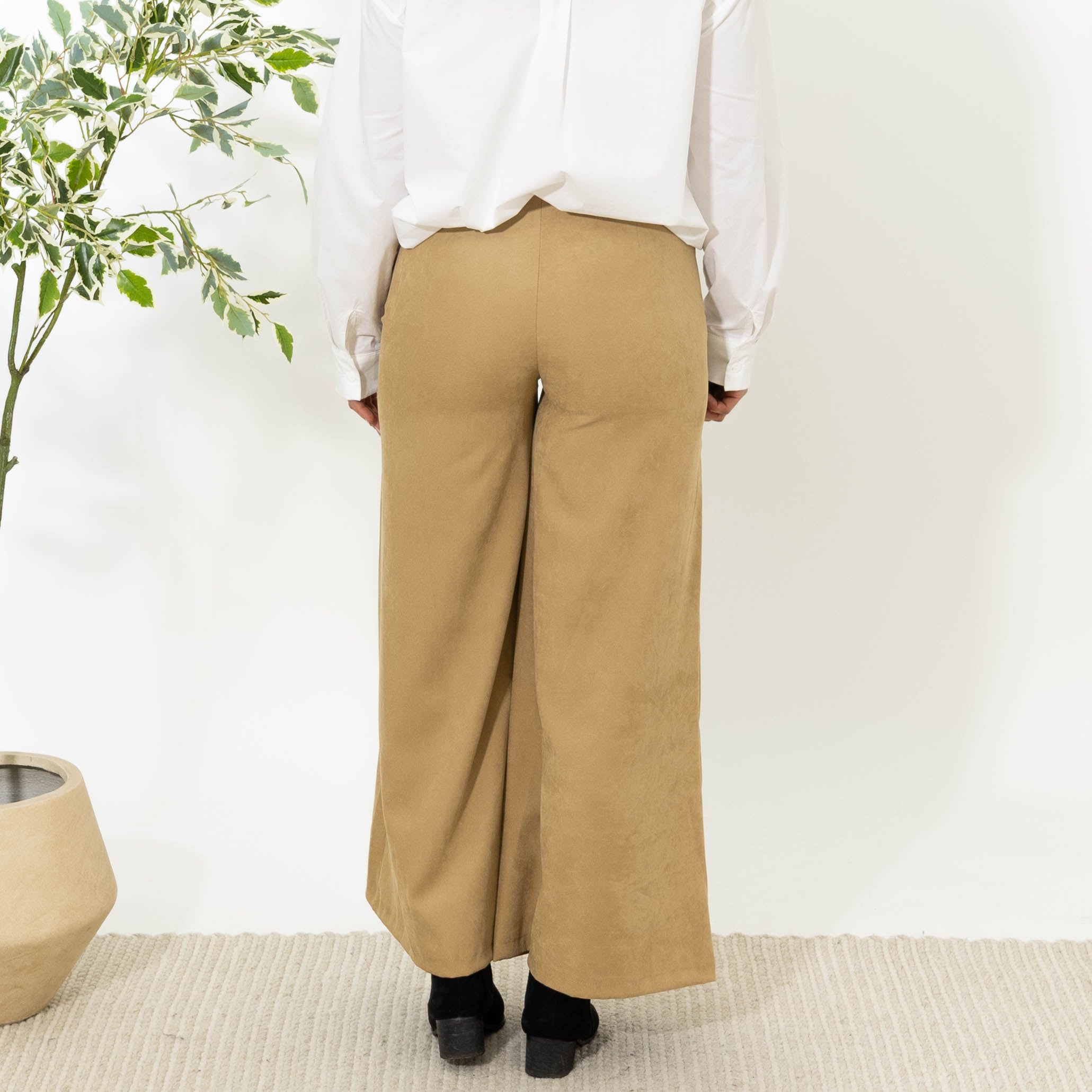 Tora bredbenet bukser, Beige