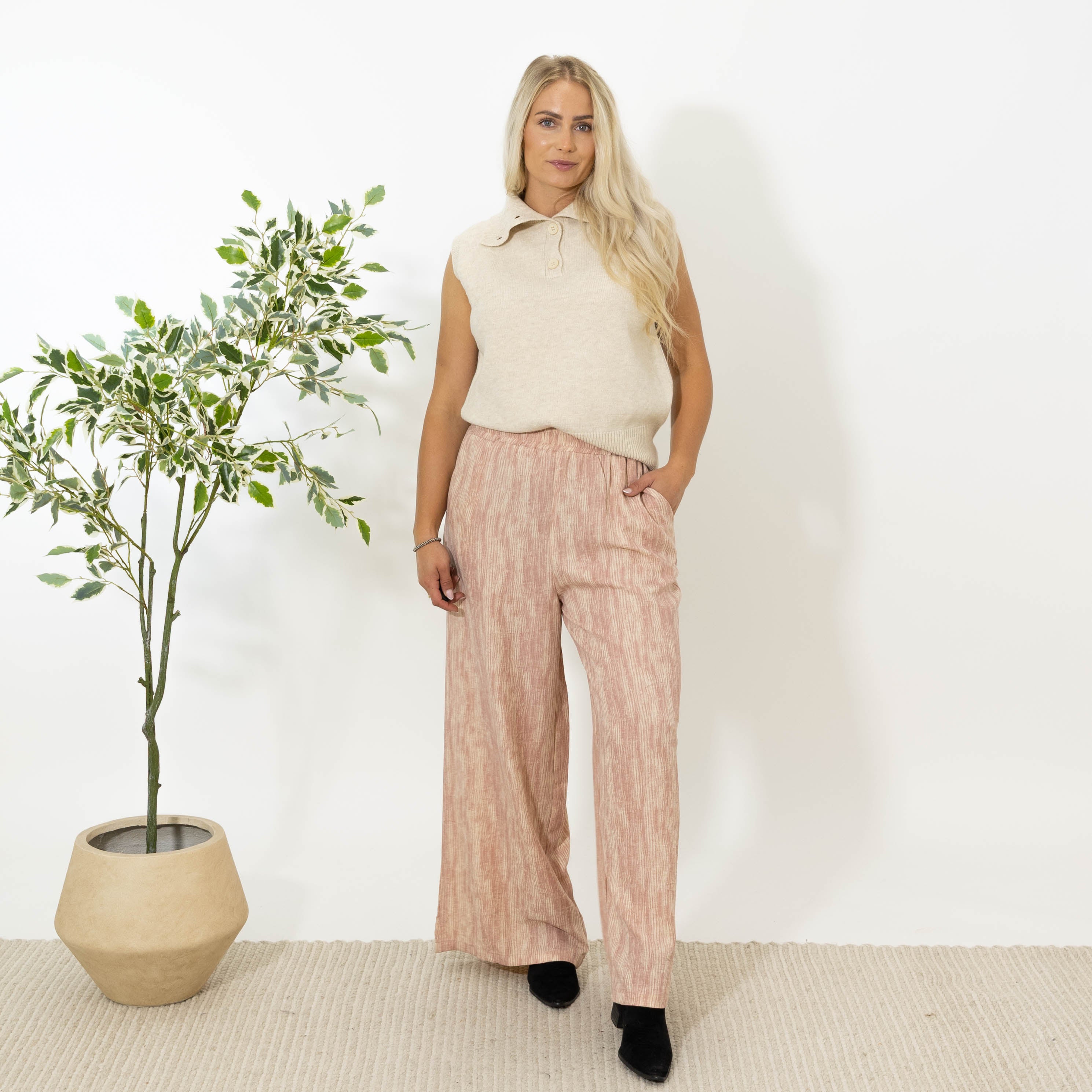 Irma bredbenet bukser, Rosa