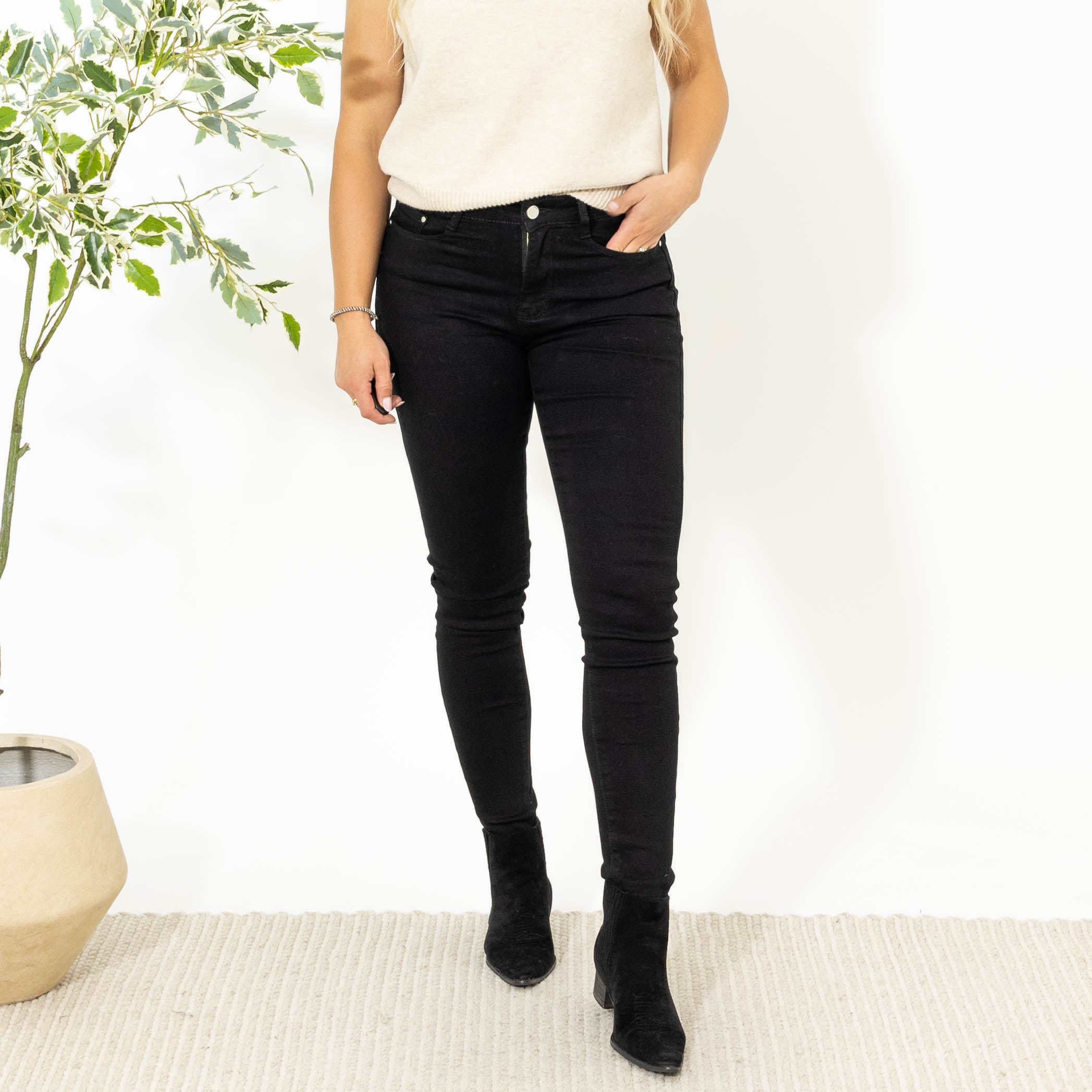 Palma push up jeans, Sort