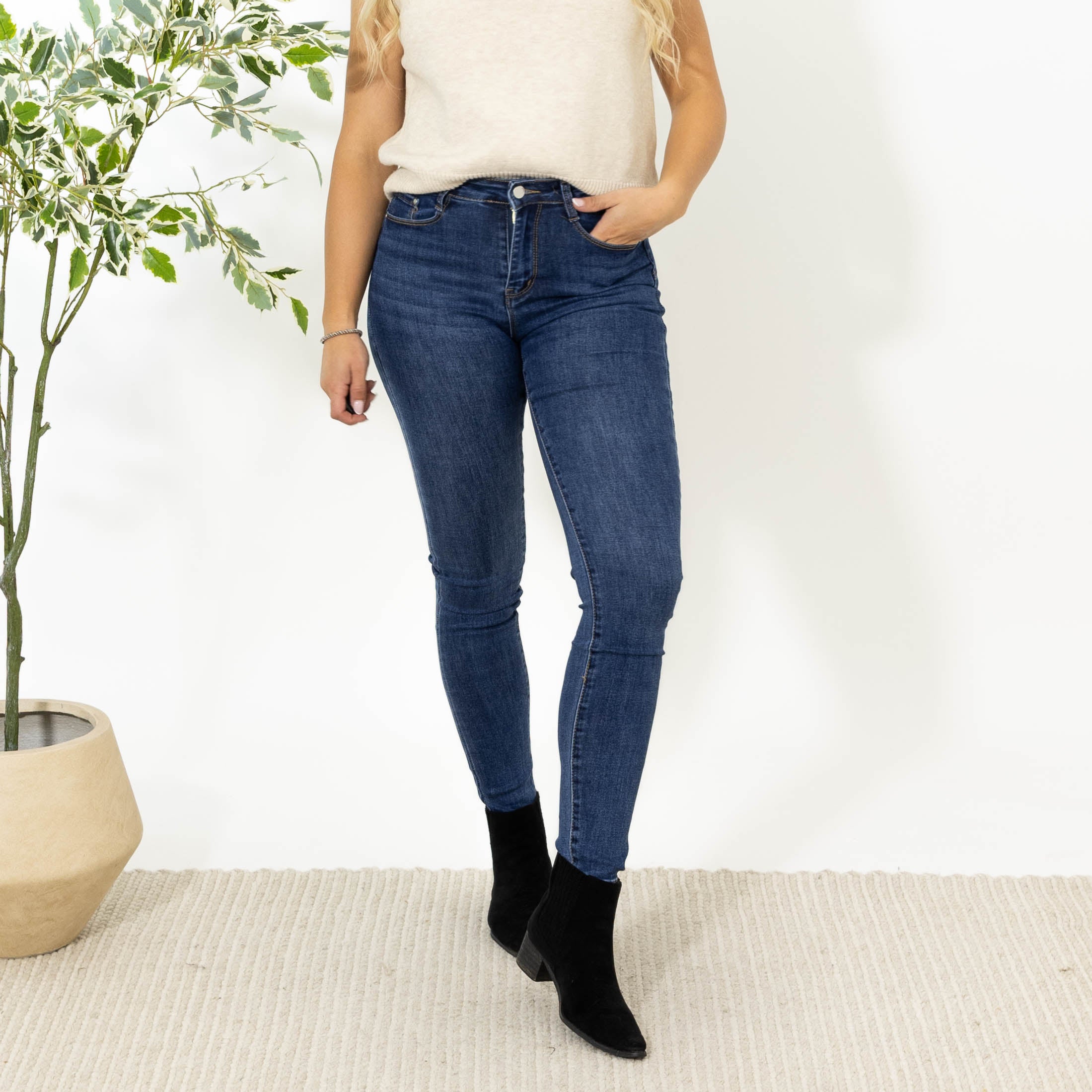 Palma push up jeans, Navy