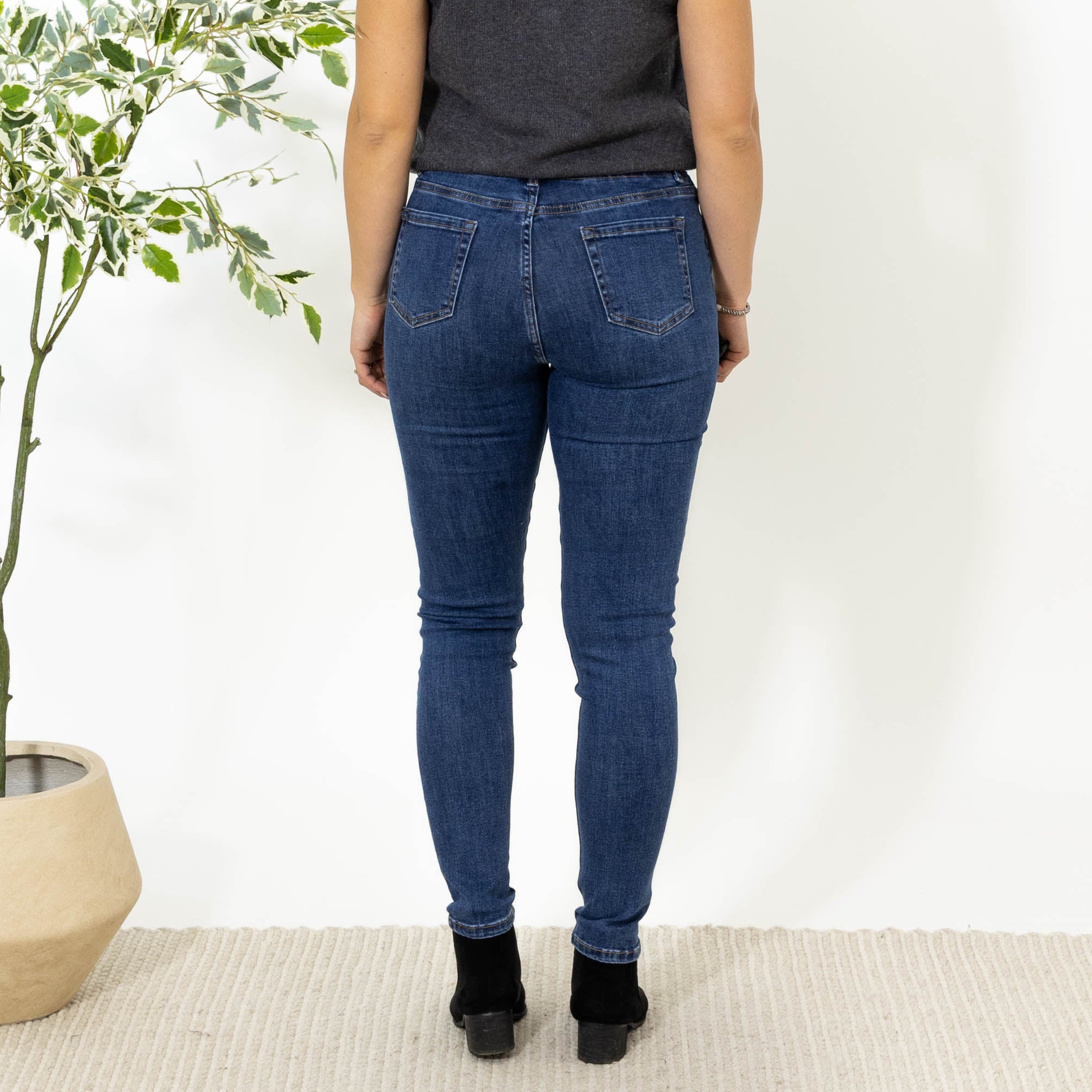 Asta jeggings m. snørre, Navy