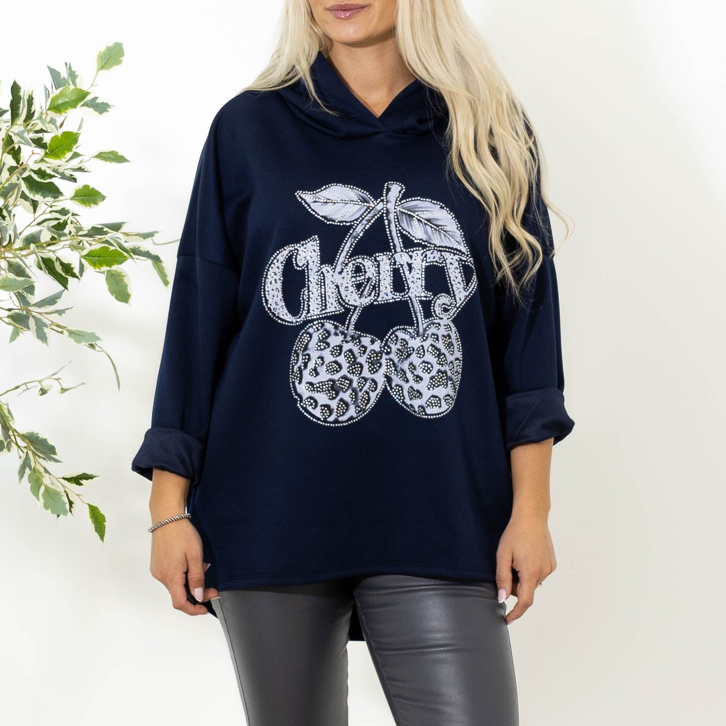 Billy sweatshirt m. hoodie, Navy