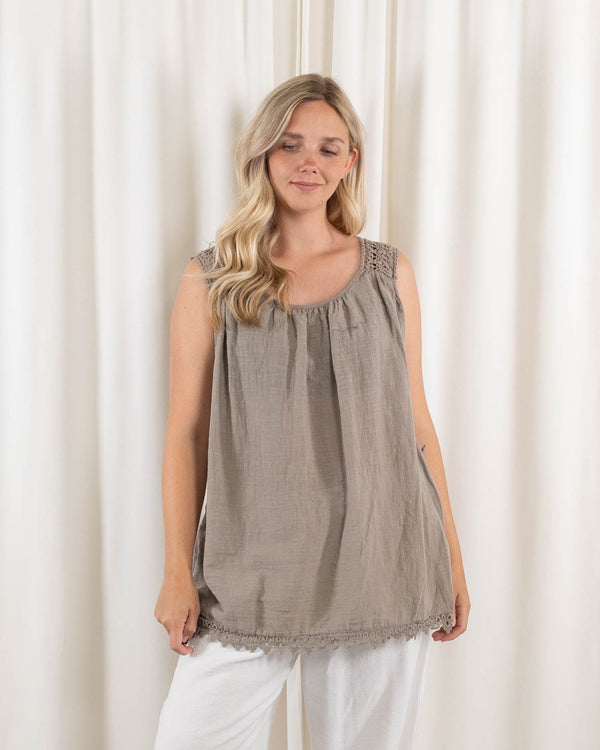 Alba top, Taupe