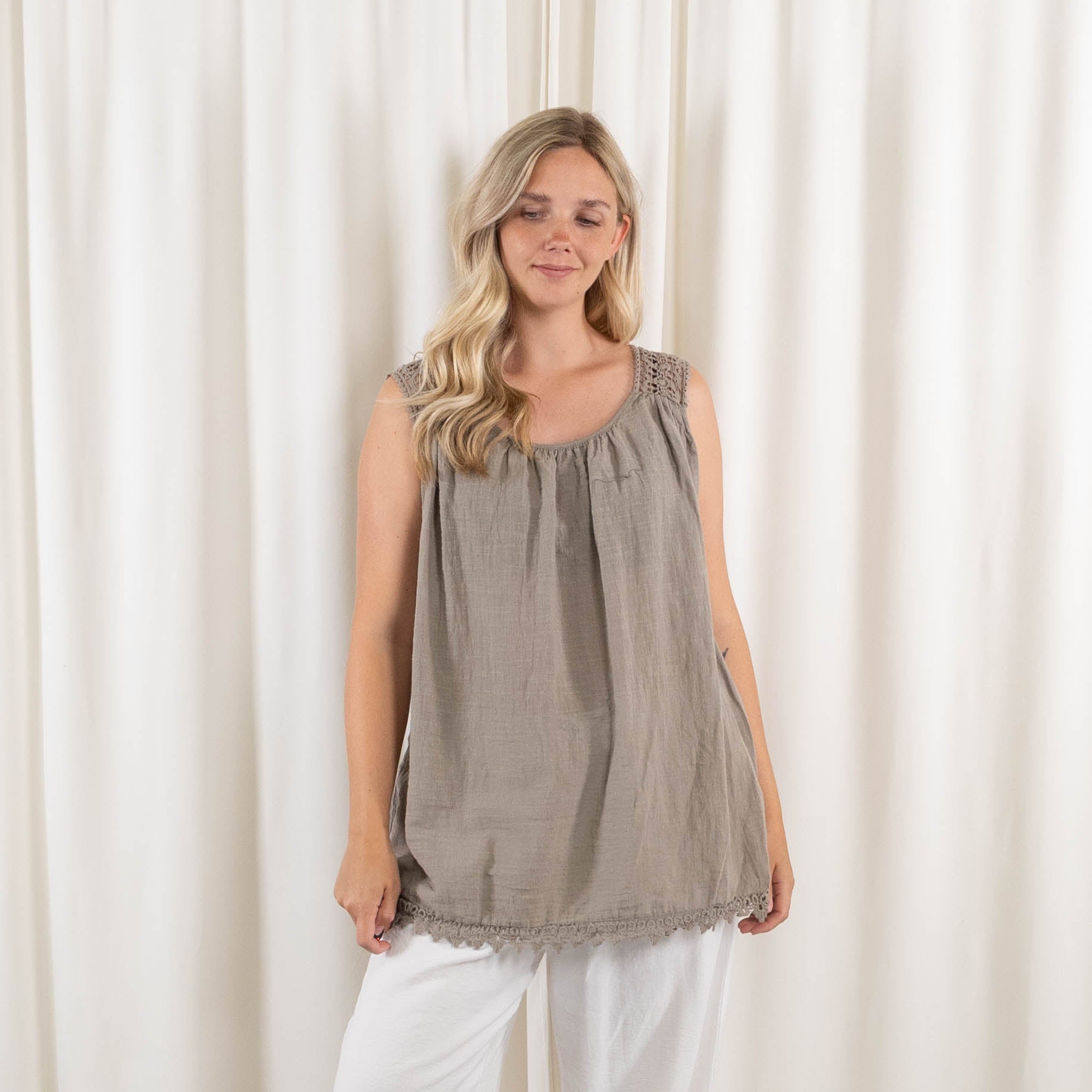 Alba top, Taupe