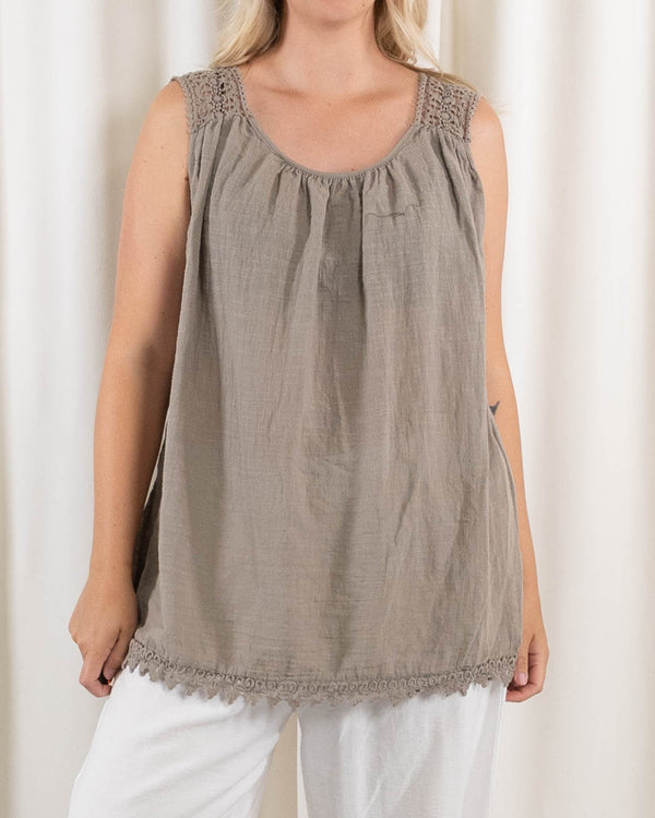 Alba top, Taupe