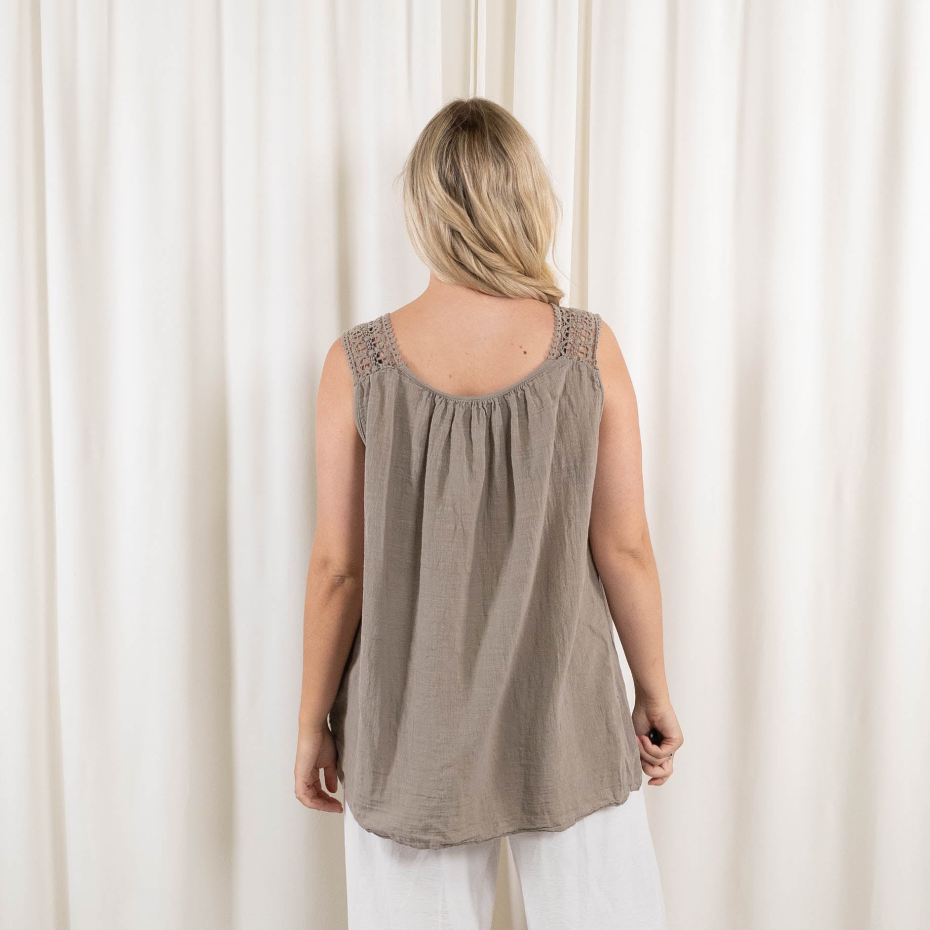 Alba top, Taupe