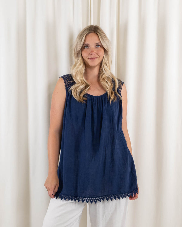 Alba top, Navy