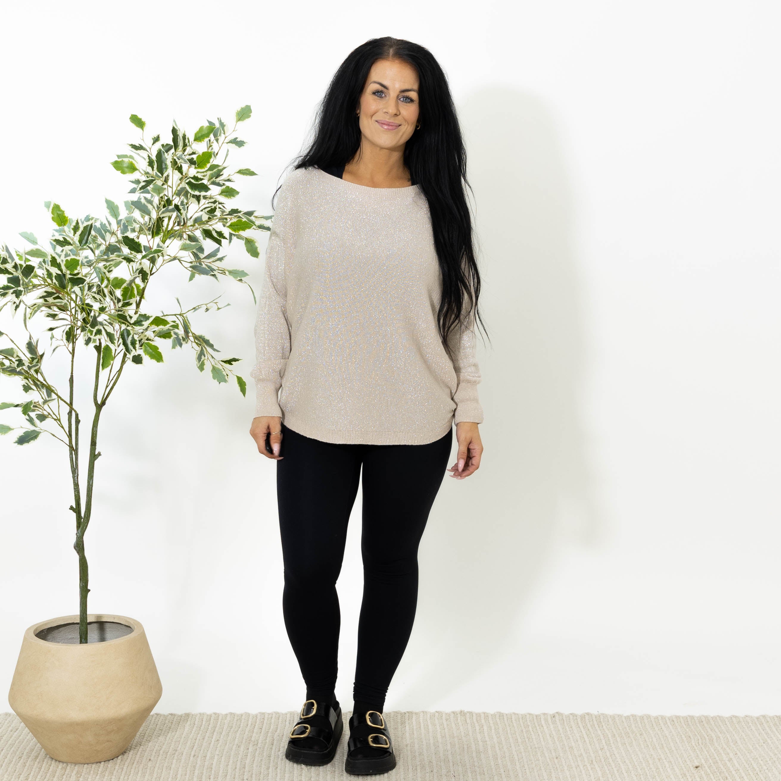 Toni batwing strik, Beige