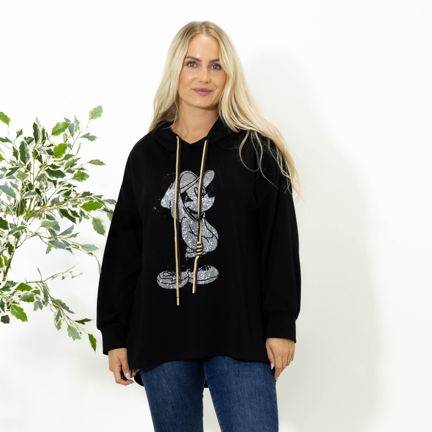 Kammie sweatshirt hoodie, Sort
