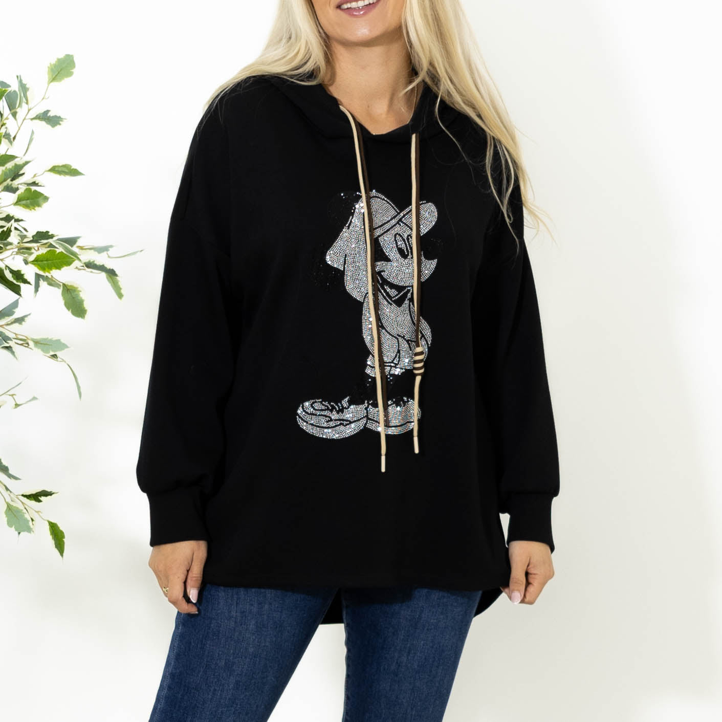 Kammie sweatshirt hoodie, Sort