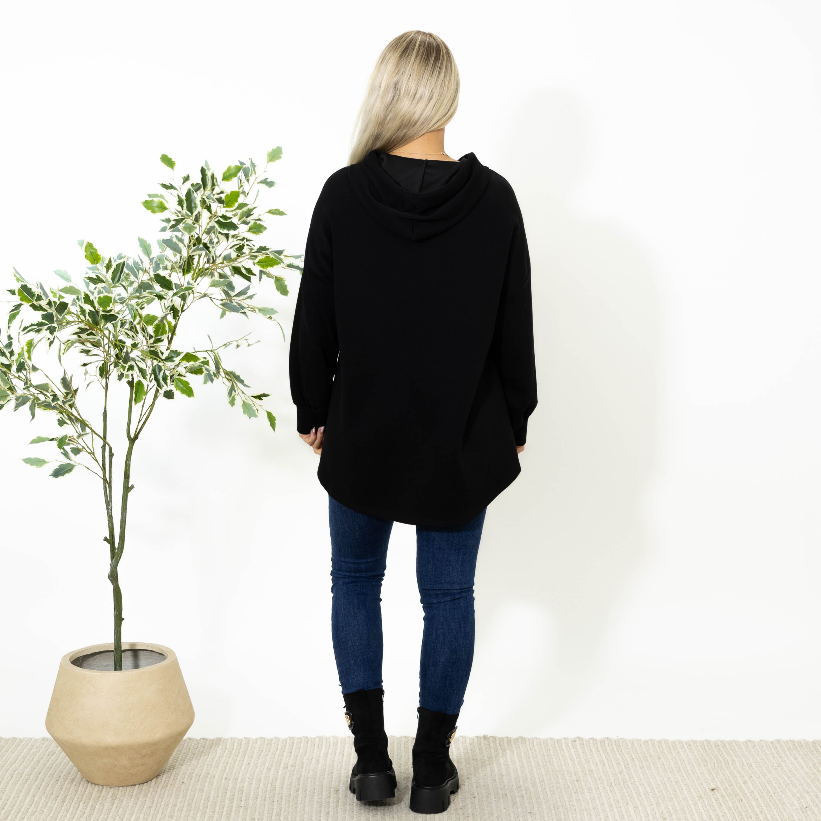 Kammie sweatshirt hoodie, Sort