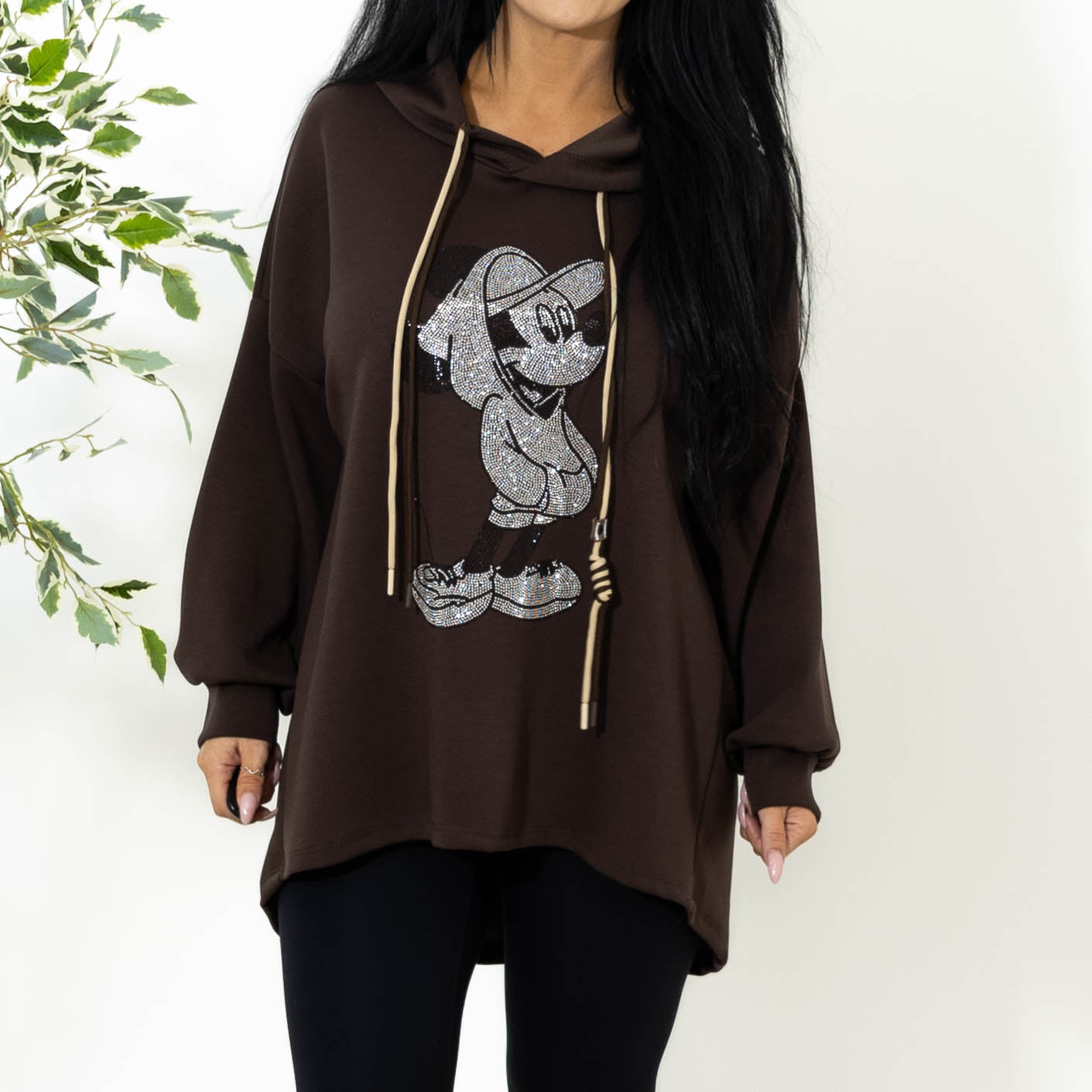 Kammie sweatshirt hoodie, Choko