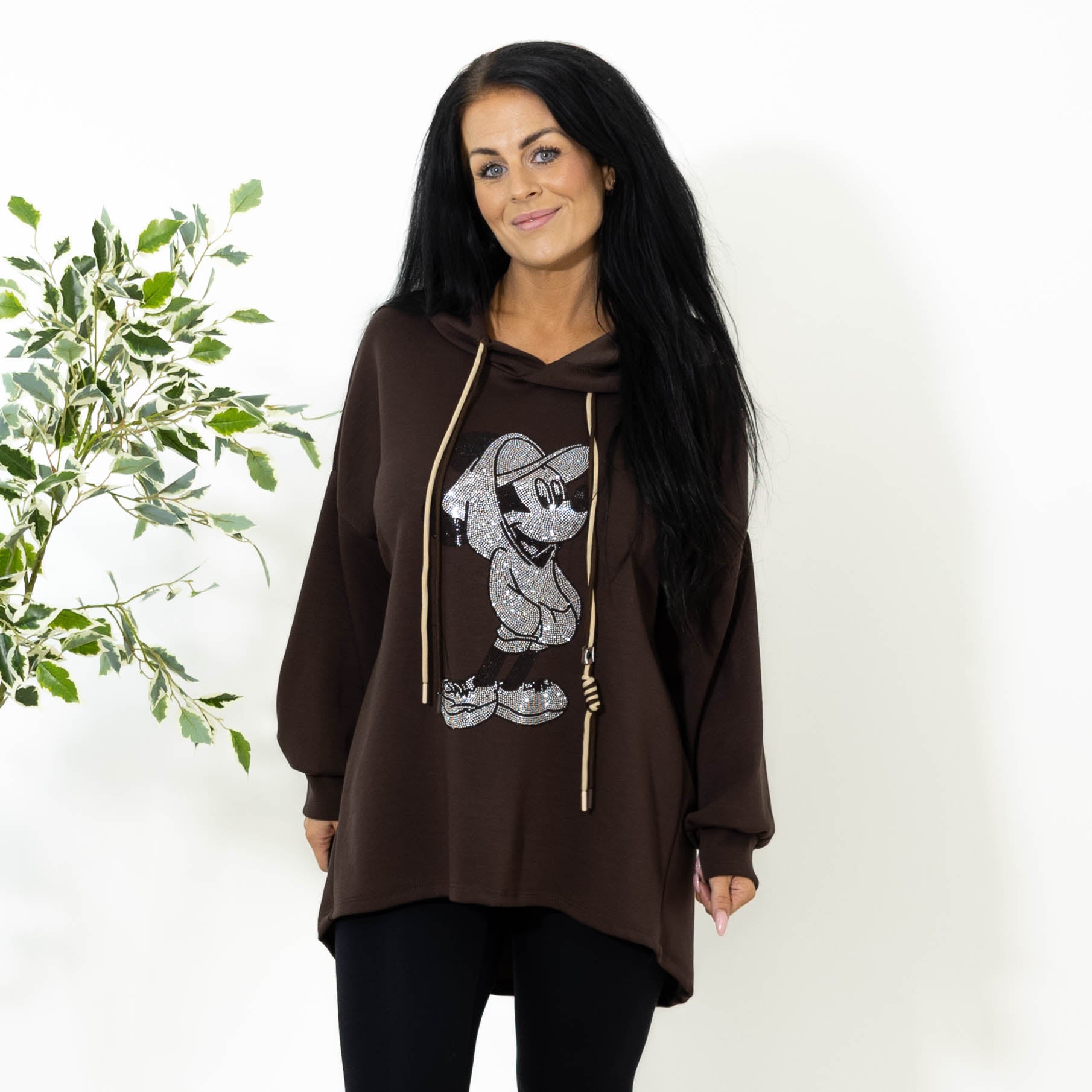 Kammie sweatshirt hoodie, Choko