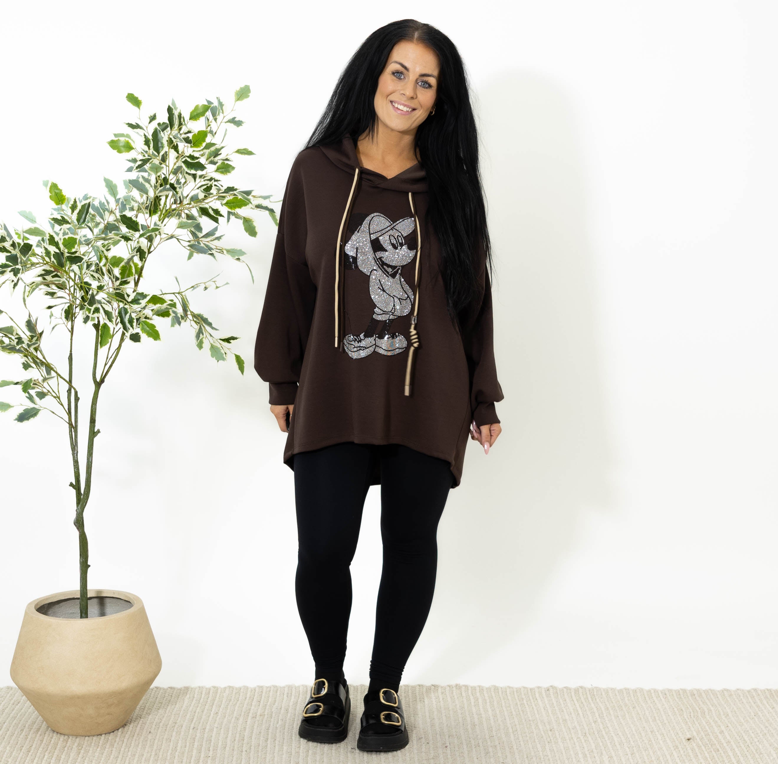 Kammie sweatshirt hoodie, Choko