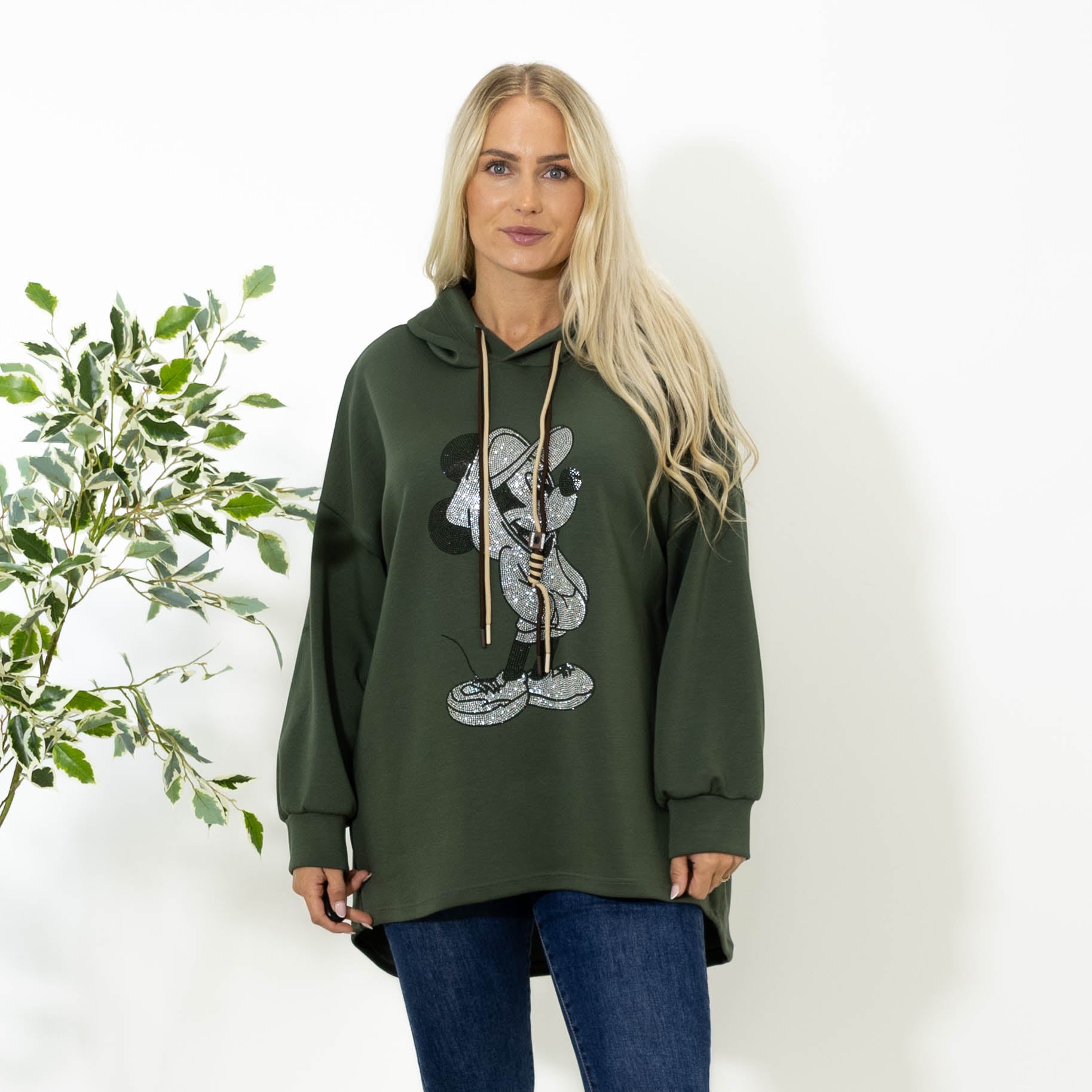 Kammie sweatshirt hoodie, Khaki