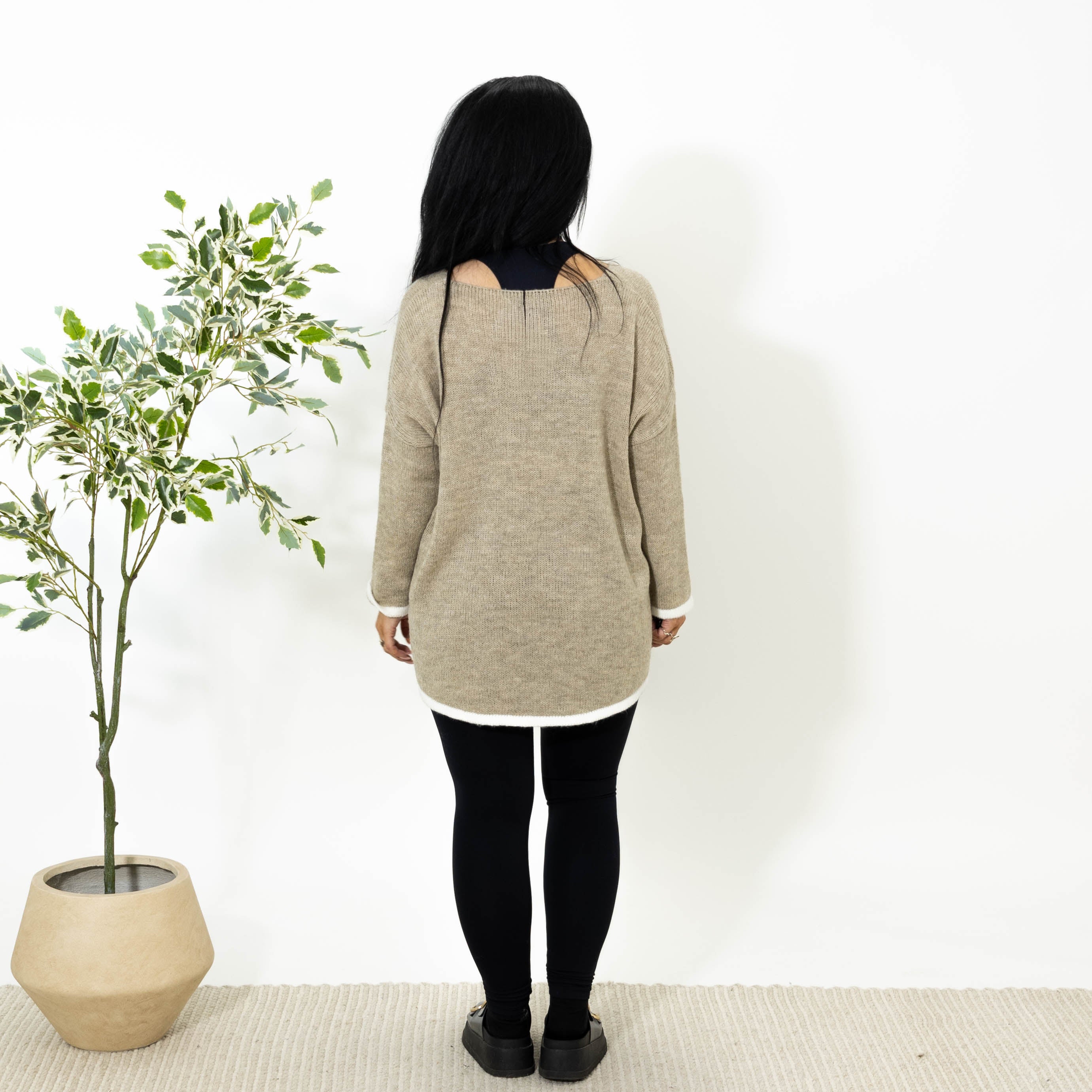 Smiley strik, Beige
